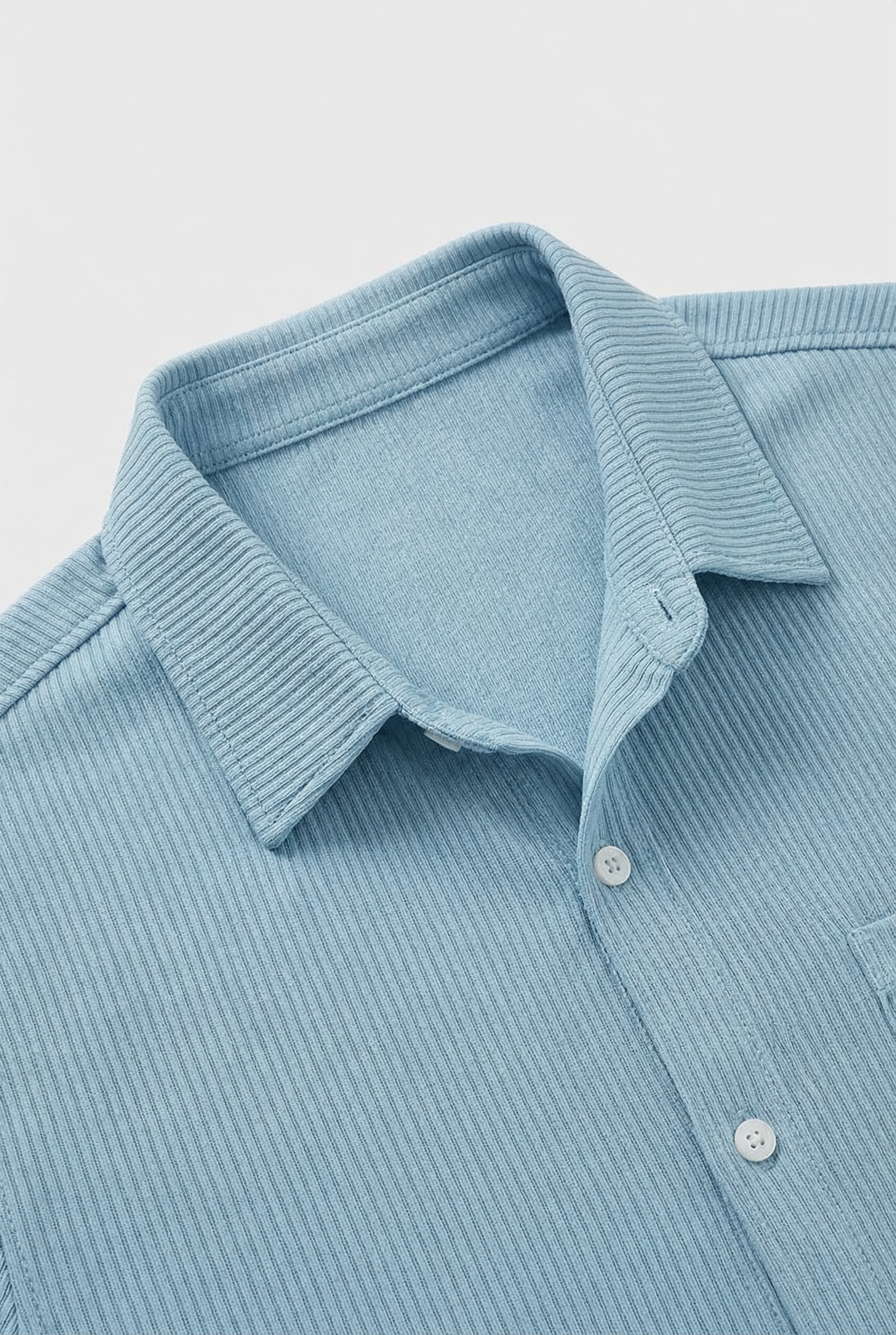 Camisa Hombre Corto Poliéster Ligero Rayas Verticales Casual 1
