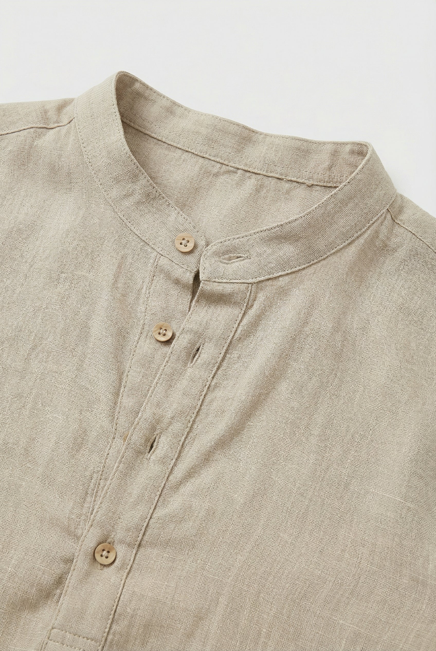 Camisa Hombre Lino Transpirable Mangas Remangadas Estilo Casual 1