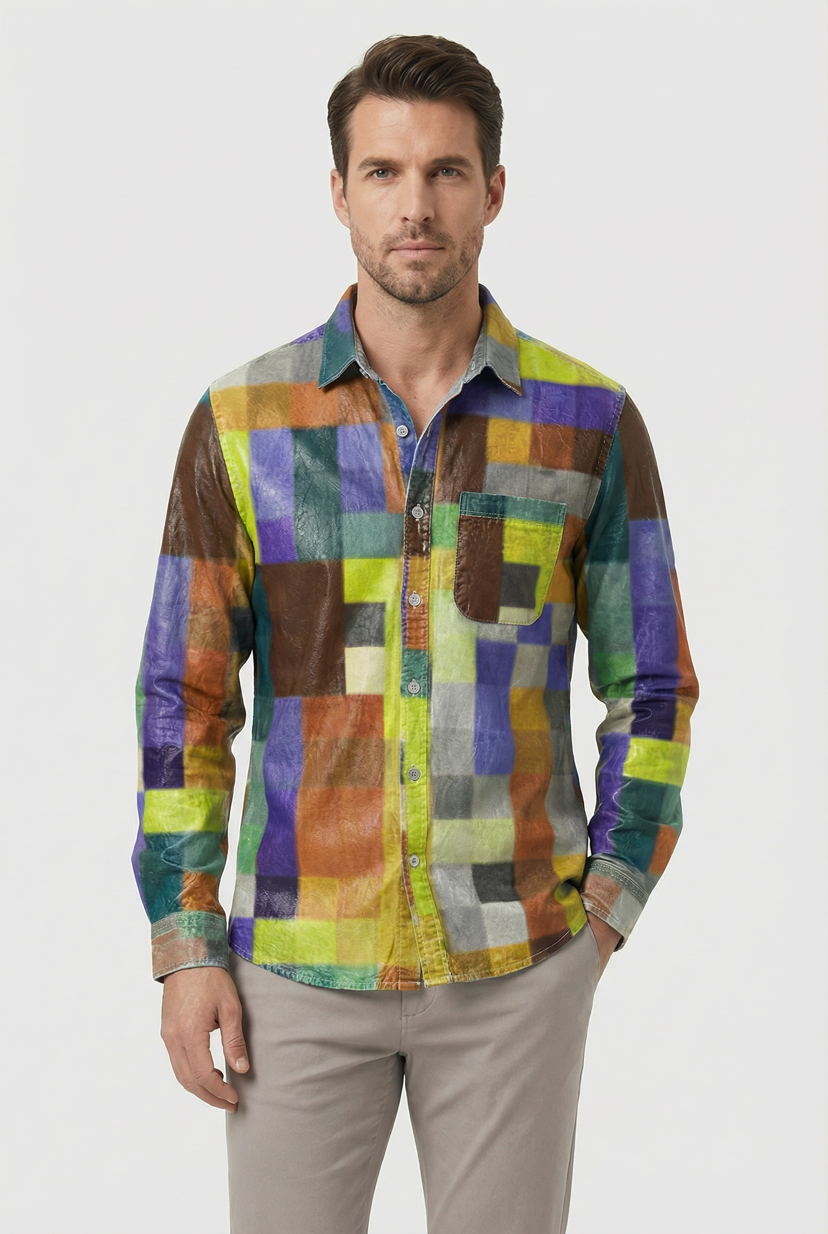 Camisa Hombre Transpirable Ajuste Relajado Ideal para Ocasiones Casual 8