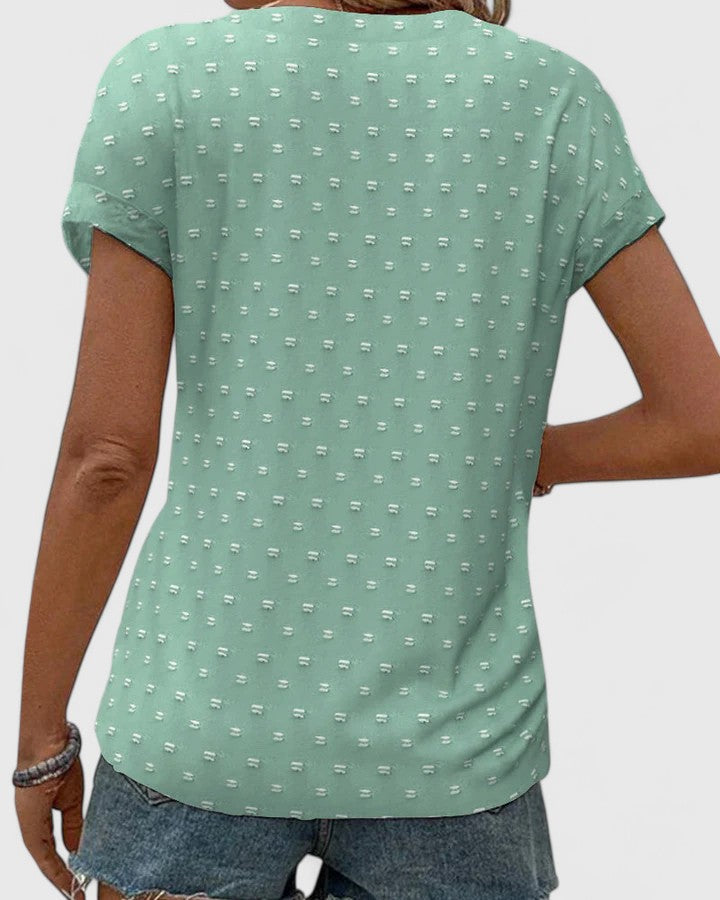 Camisa Mujer Ligera Cuello en V Ajuste Cómodo Casual 4