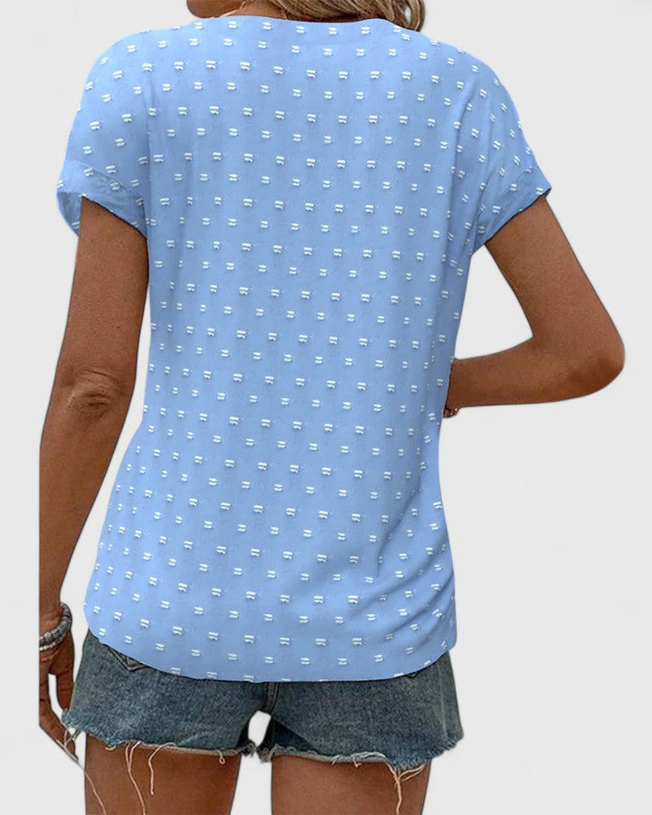 Camisa Mujer Ligera Cuello en V Ajuste Cómodo Casual 5