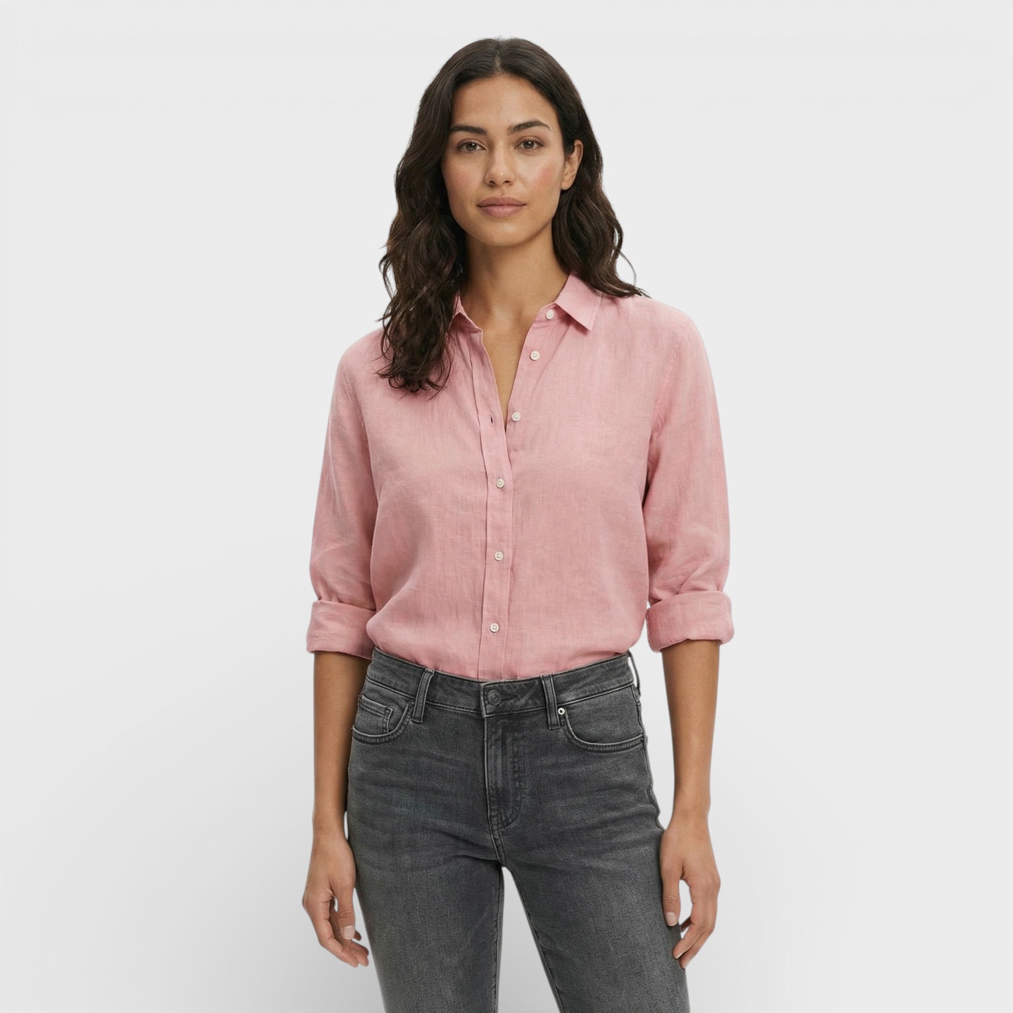 Camisa Mujer Lino Ligero Corte Holgado Diseño Clásico Ideal Para Uso Diario 8