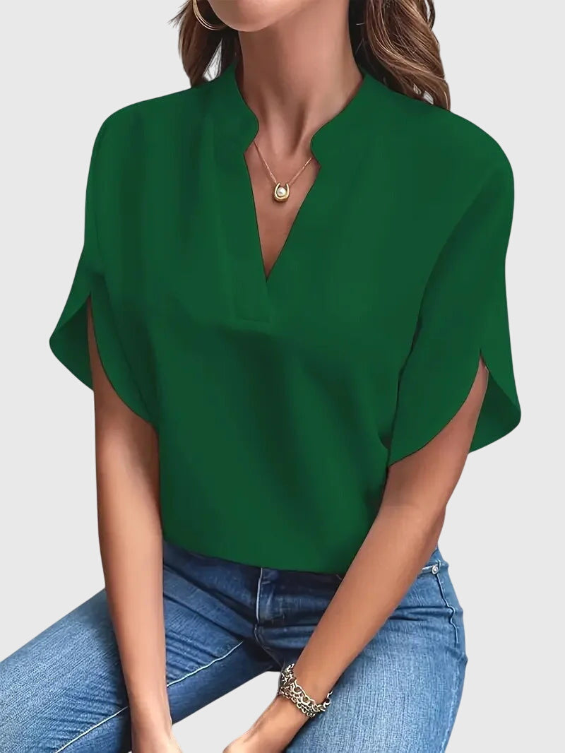 Camisa Mujer Viscosa Cuello en V Ajuste Relajado Elegante para Uso Diario 2