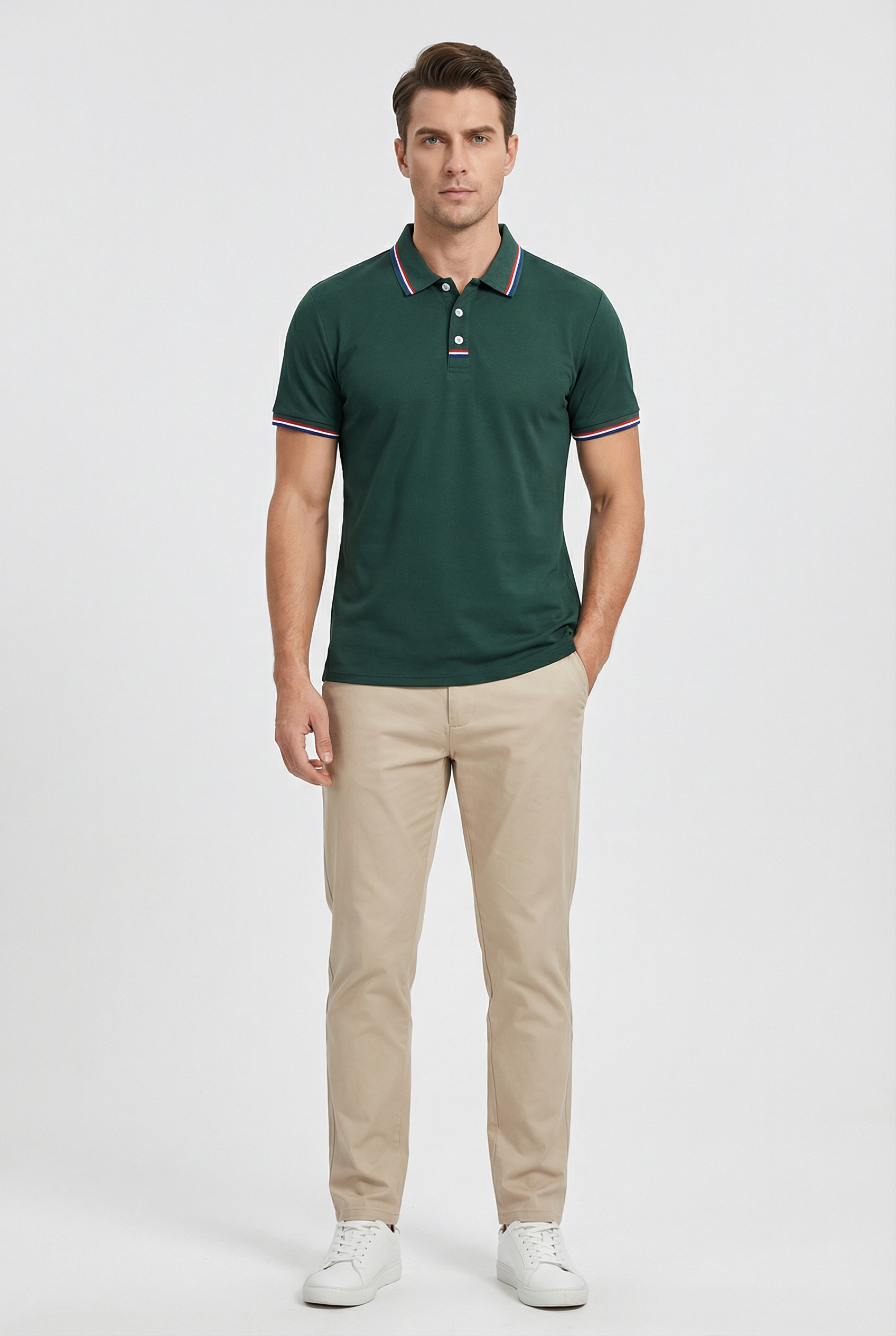Camisa Polo Hombre Algodón Secado Rápido Manga Corta Casual Deportivo 7