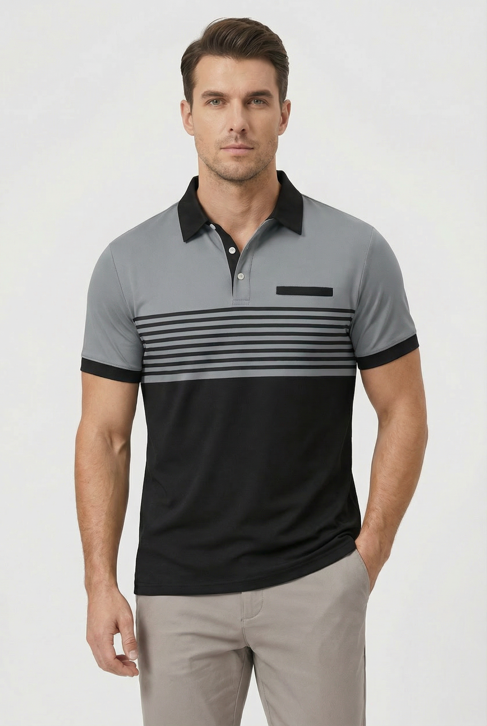 Camisa Polo Hombre Poliéster Transpirable Diseño Clásico Manga Corta 0