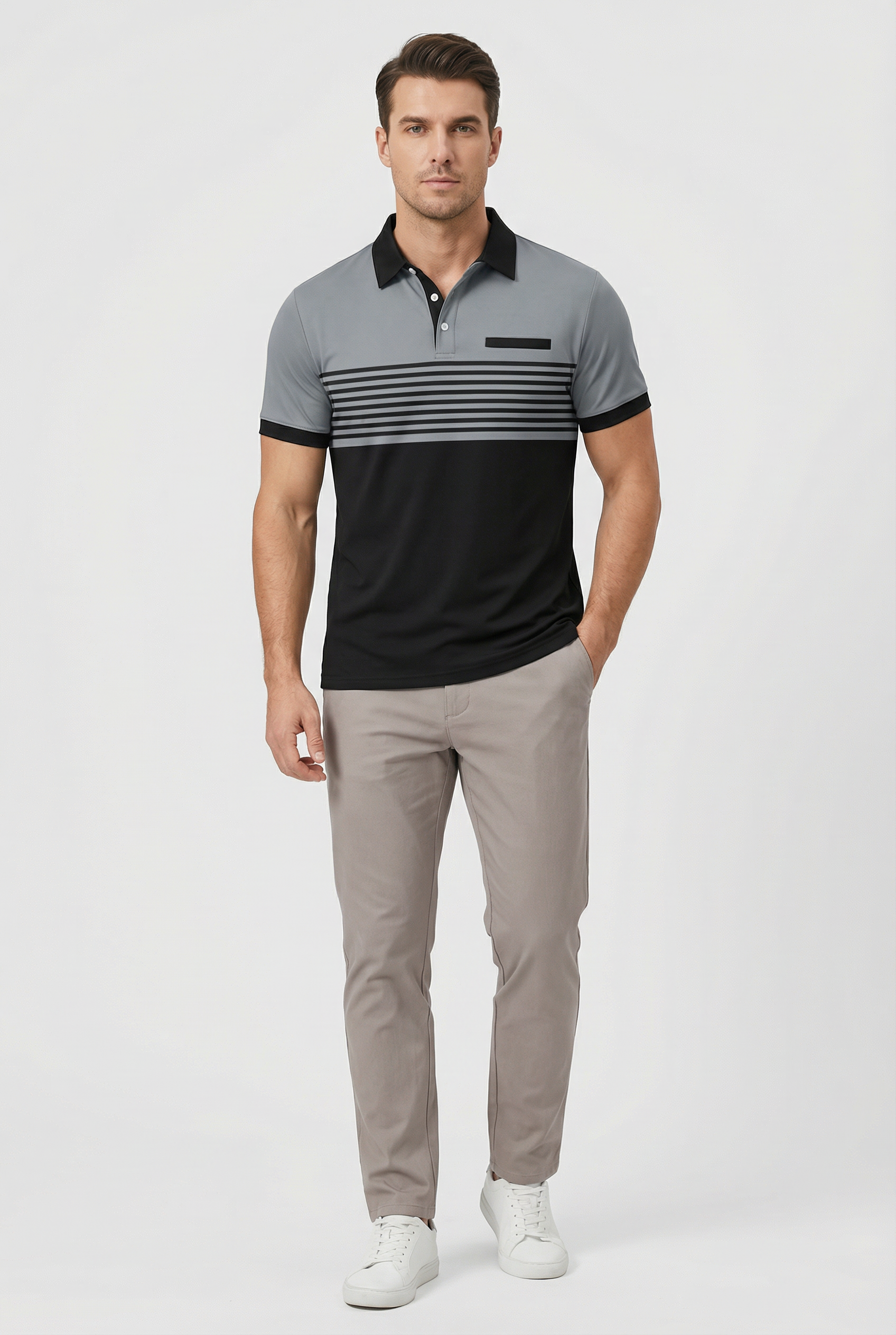 Camisa Polo Hombre Poliéster Transpirable Diseño Clásico Manga Corta 2