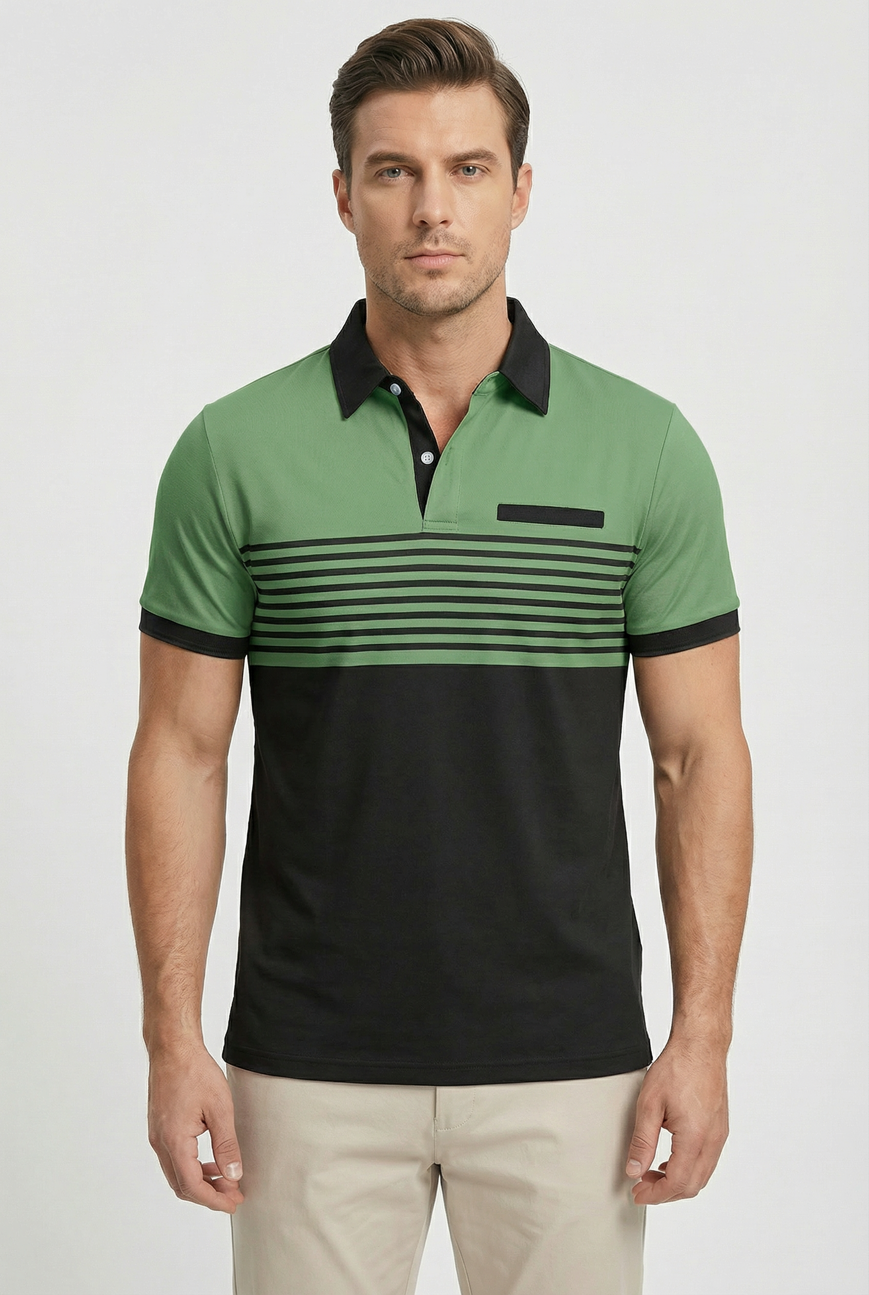Camisa Polo Hombre Poliéster Transpirable Diseño Clásico Manga Corta 8