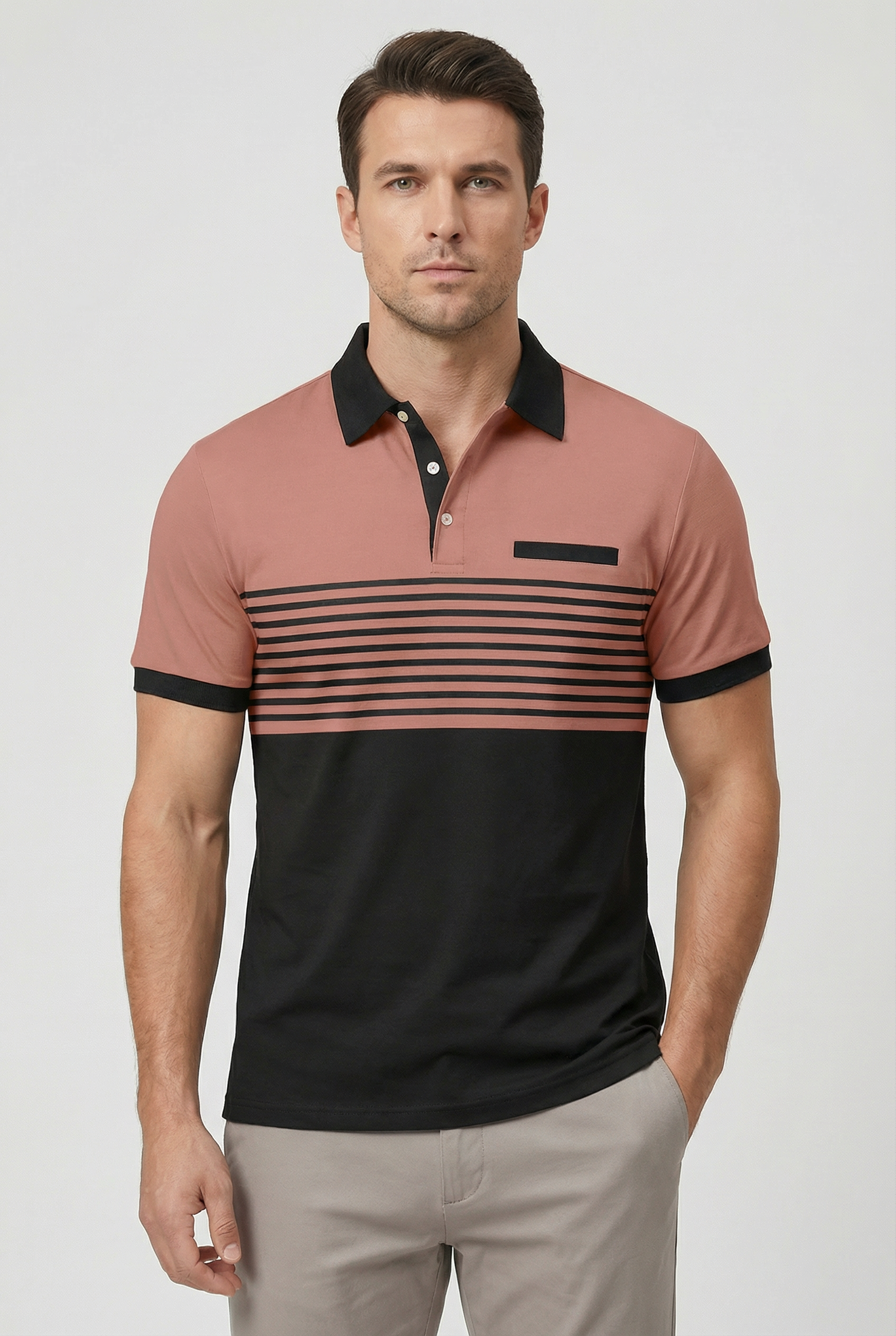 Camisa Polo Hombre Poliéster Transpirable Diseño Clásico Manga Corta 9