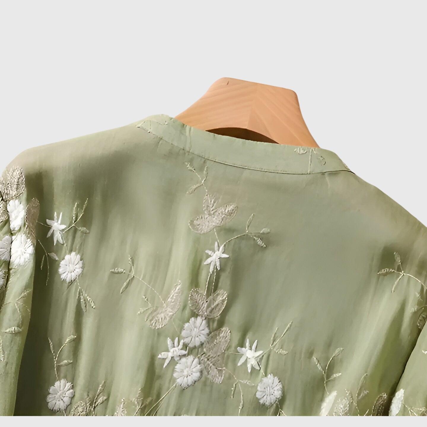 Camisetas Mujer Tejido Suave Bordado Floral Ajuste Relajado Casual 3