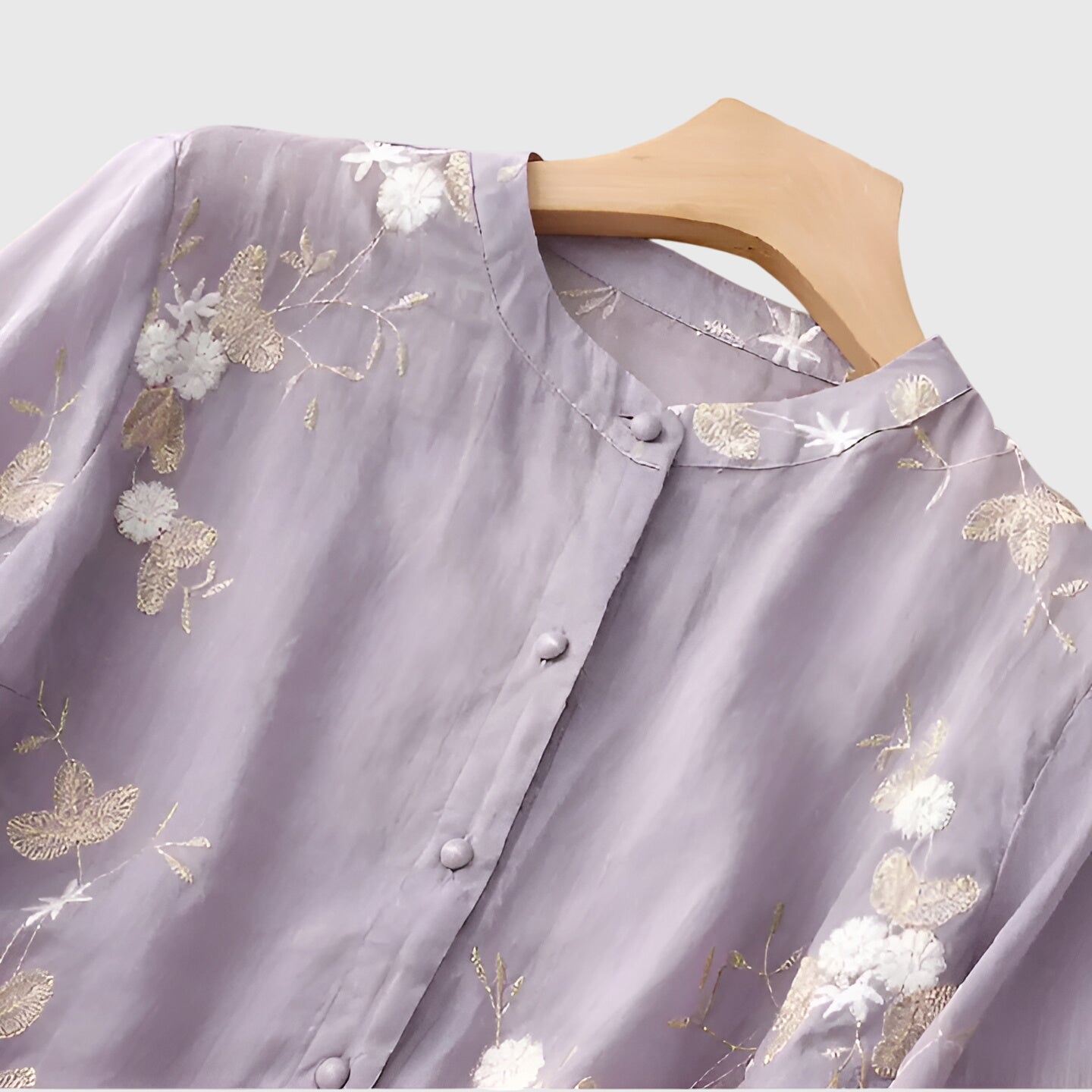 Camisetas Mujer Tejido Suave Bordado Floral Ajuste Relajado Casual 5