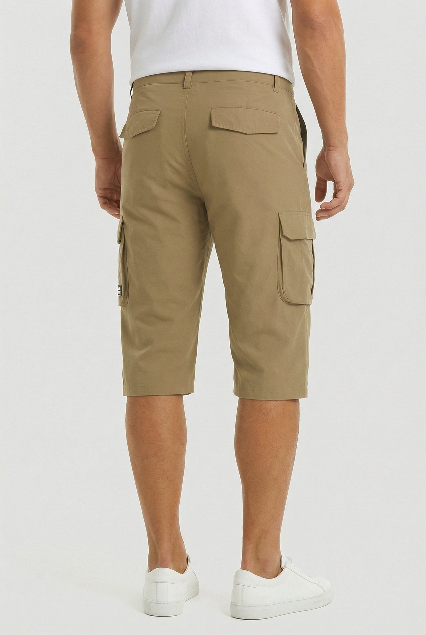 Hombre Pantalones Cortos Cargo Tejido Elástico Ajuste Relajado Múltiples Bolsillos 3