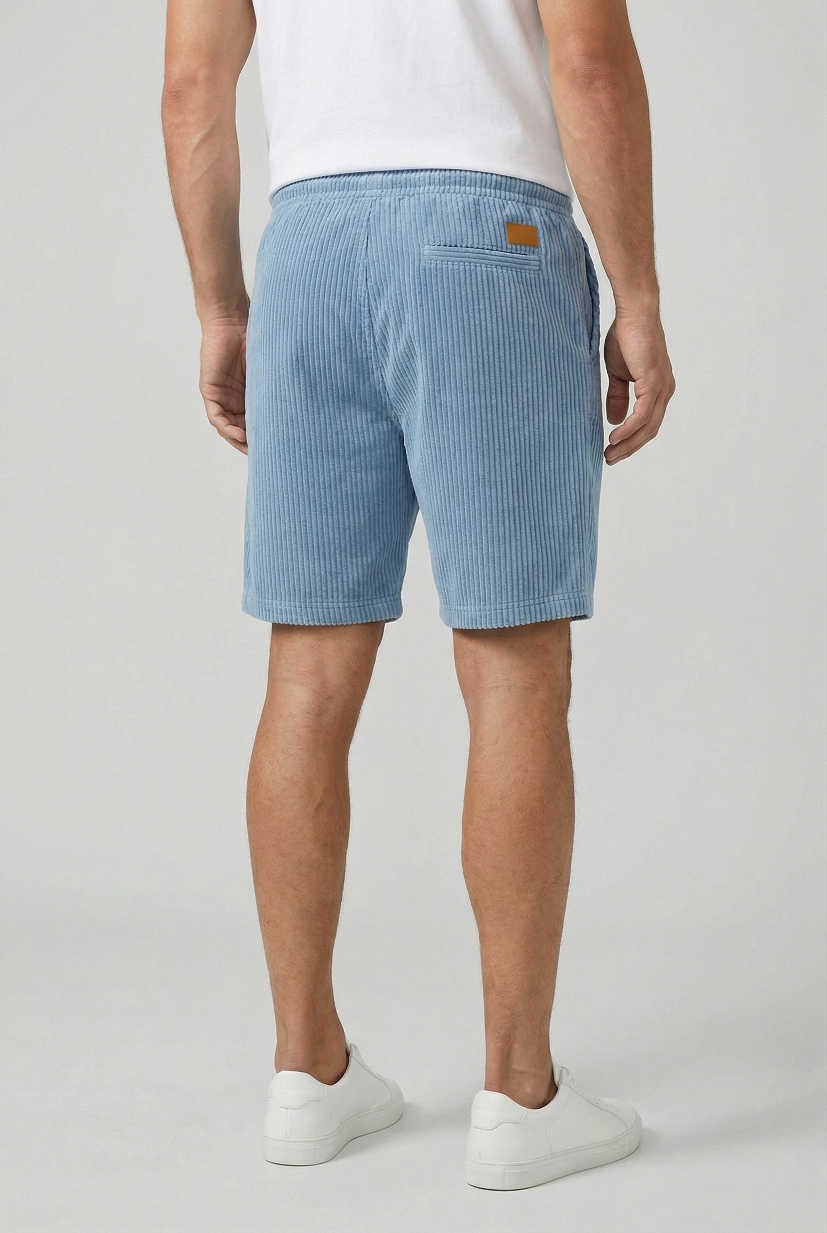 Hombre Pantalones Cortos Pana Retro Ajuste Cómodo Casual 3