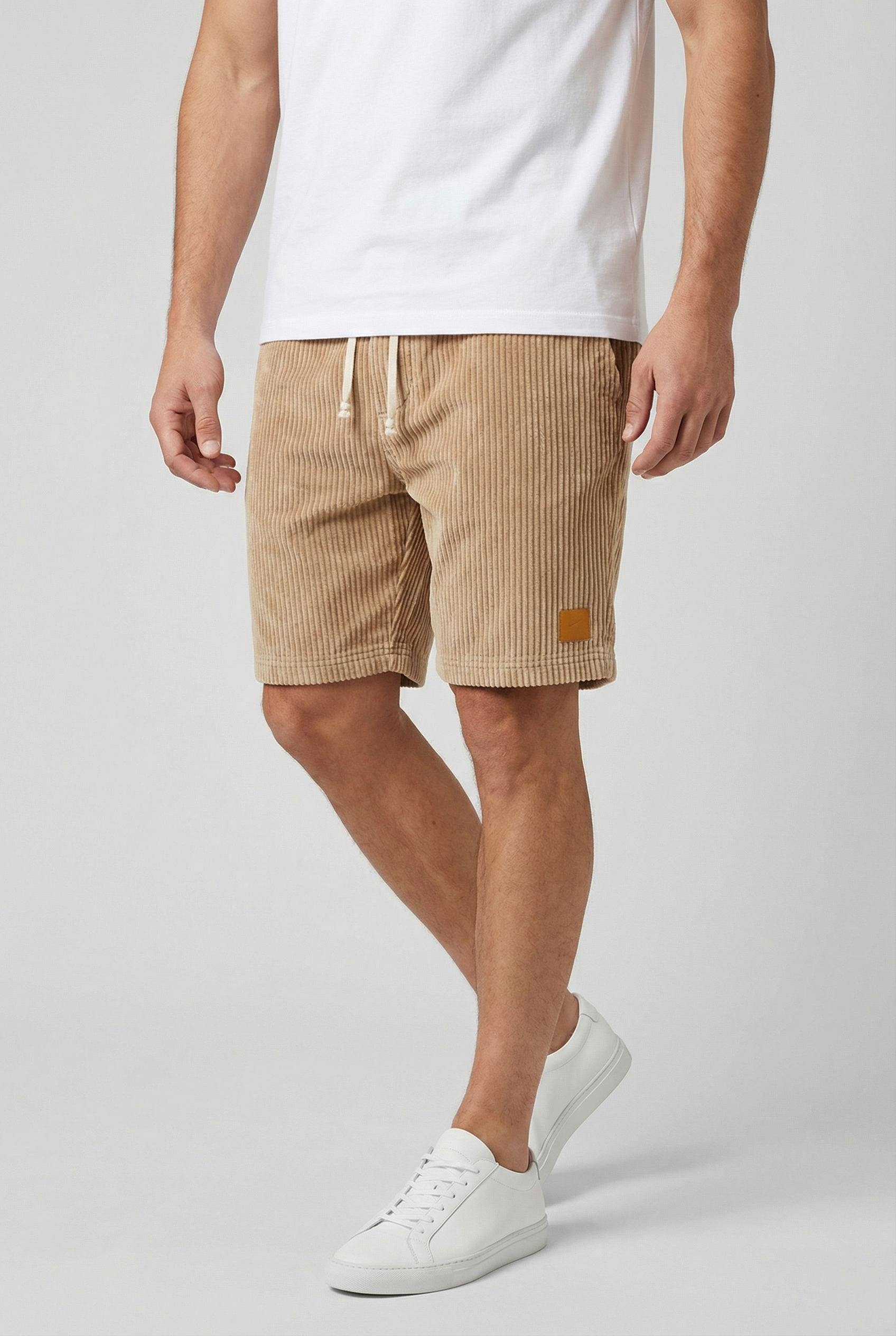 Hombre Pantalones Cortos Pana Retro Ajuste Cómodo Casual 6