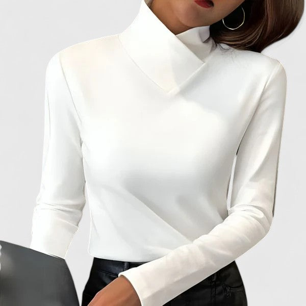 Jersey Cuello Alto Mujer Suave Diseño Ligeramente Adaptado Ideal Para Ocasiones Especiales 0