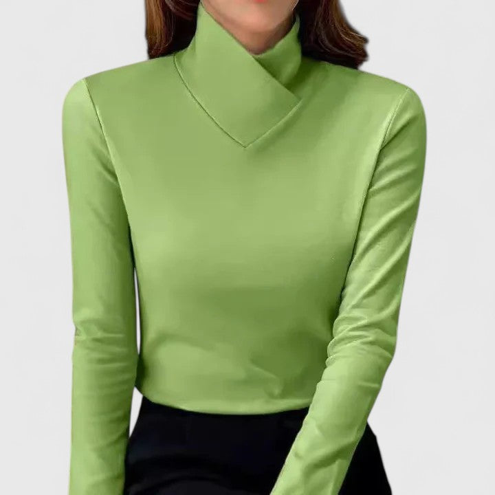 Jersey Cuello Alto Mujer Suave Diseño Ligeramente Adaptado Ideal Para Ocasiones Especiales 1