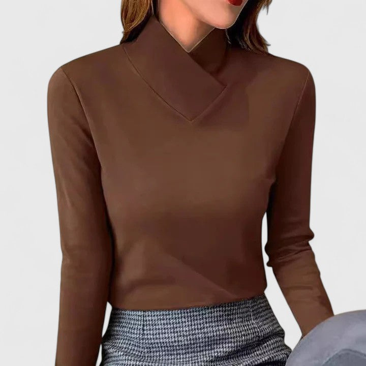 Jersey Cuello Alto Mujer Suave Diseño Ligeramente Adaptado Ideal Para Ocasiones Especiales 2