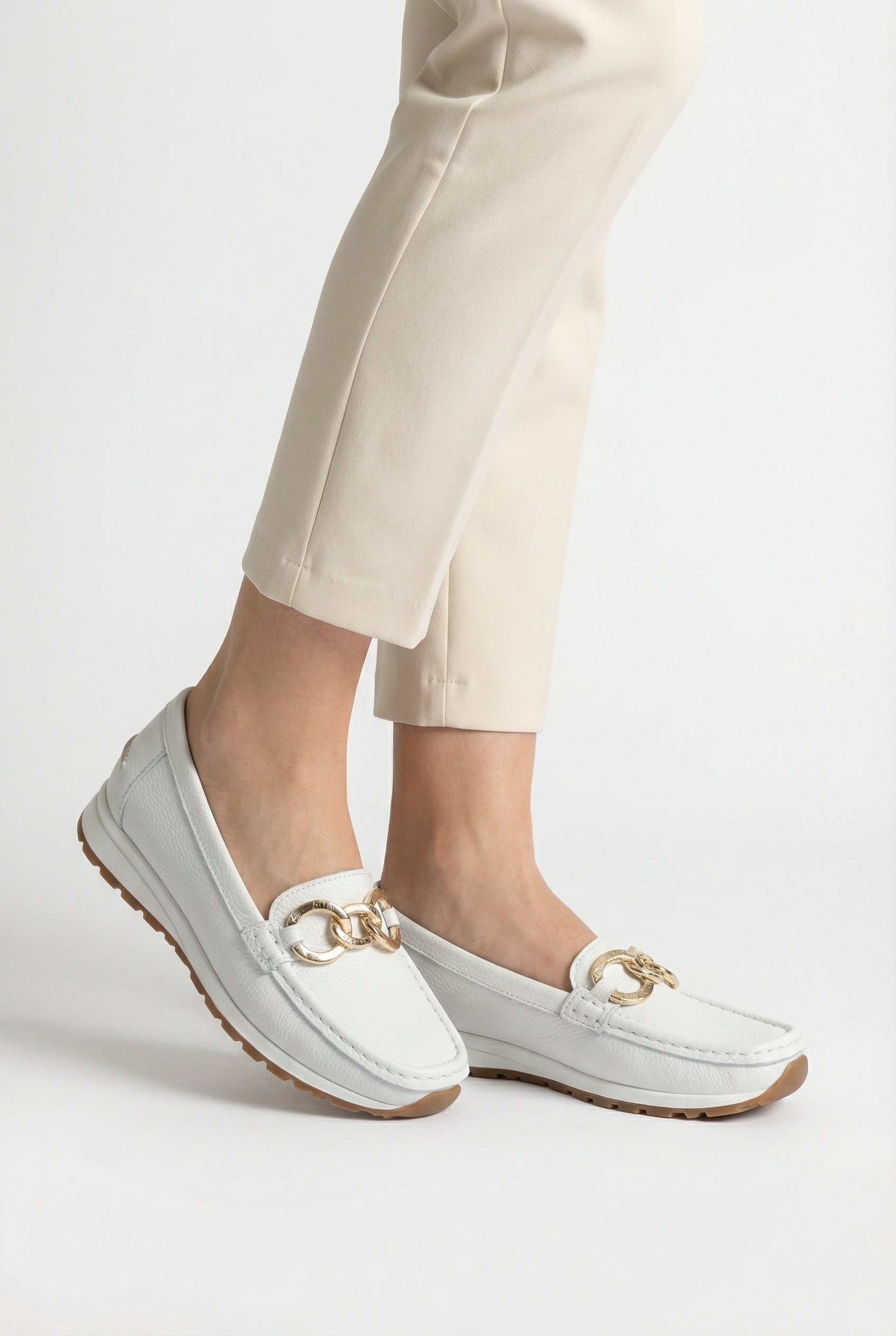 Mocasines Mujer Cuero Vegano Cuña Plana Sin Cordones Detalle Hebilla 7