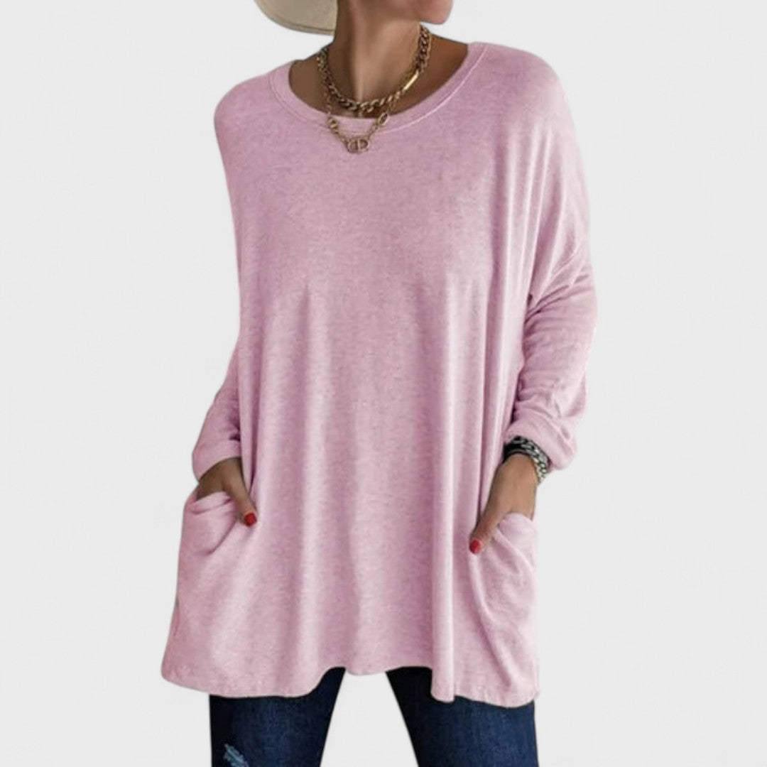 Mujer Blusa Casual de Tela Suave con Mangas Largas y Ajuste Relajado 2