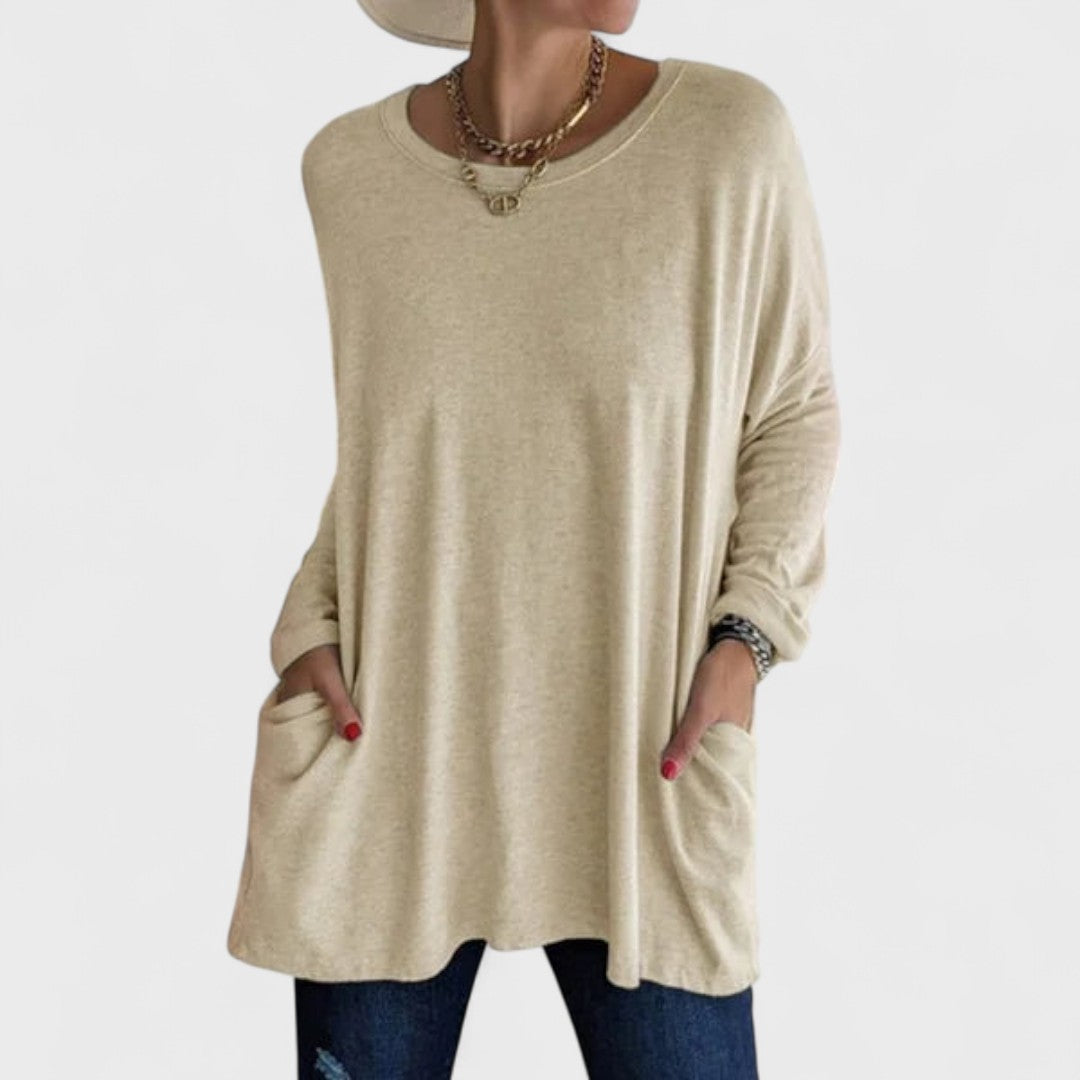 Mujer Blusa Casual de Tela Suave con Mangas Largas y Ajuste Relajado 3