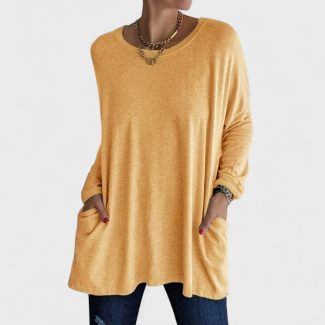 Mujer Blusa Casual de Tela Suave con Mangas Largas y Ajuste Relajado 8