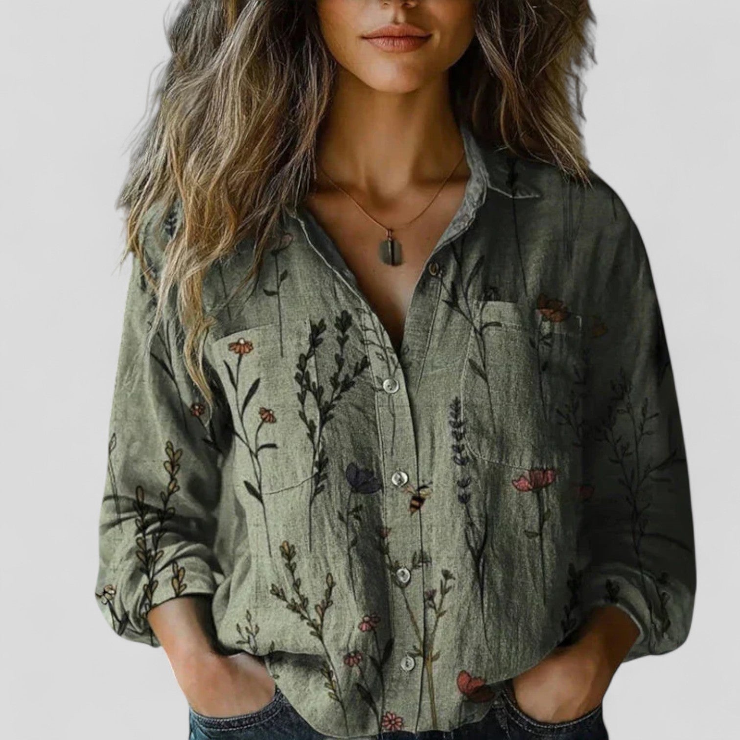 Mujer Blusa Tejido Suave Diseño Moderno Degradado Manga Larga Casual 3