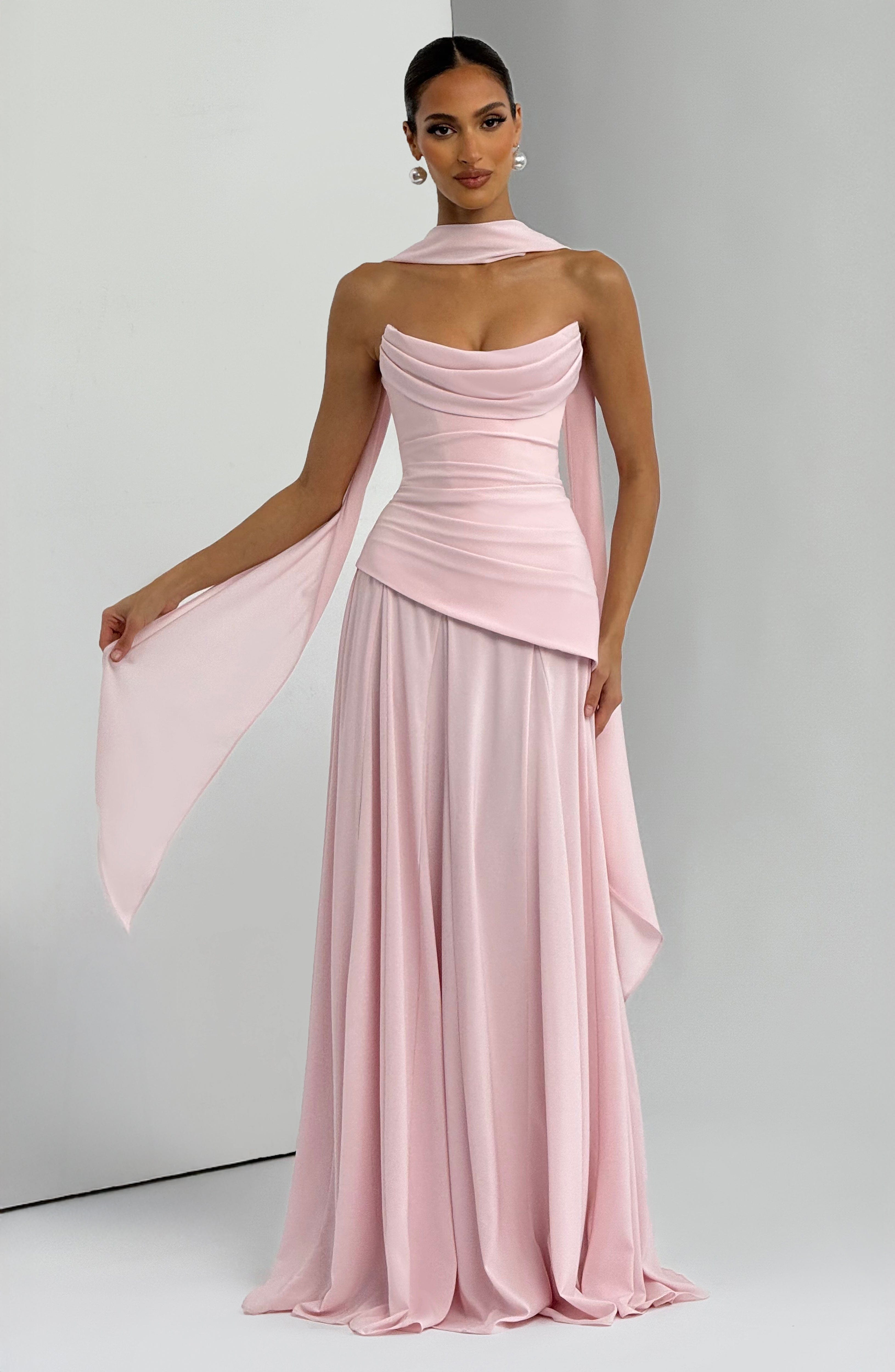 Mujer Maxi Vestido Sin Tirantes de Satén con Escote Palabra de Honor para Eventos Formales 7