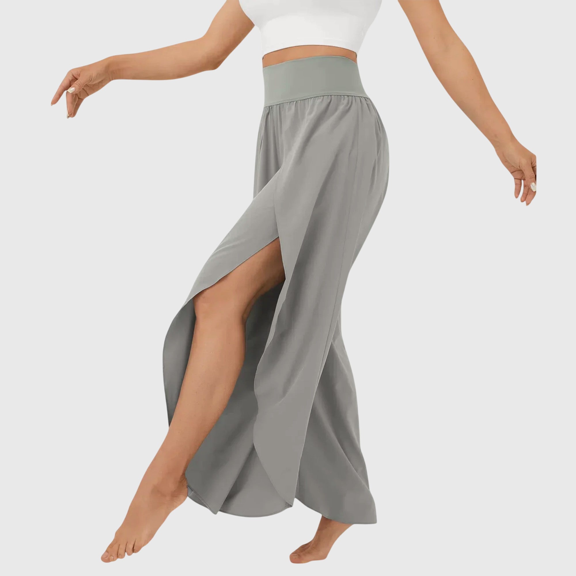 Mujer Pantalones Acampanados Tejido Ligero con Shorts Integrados Verano 4