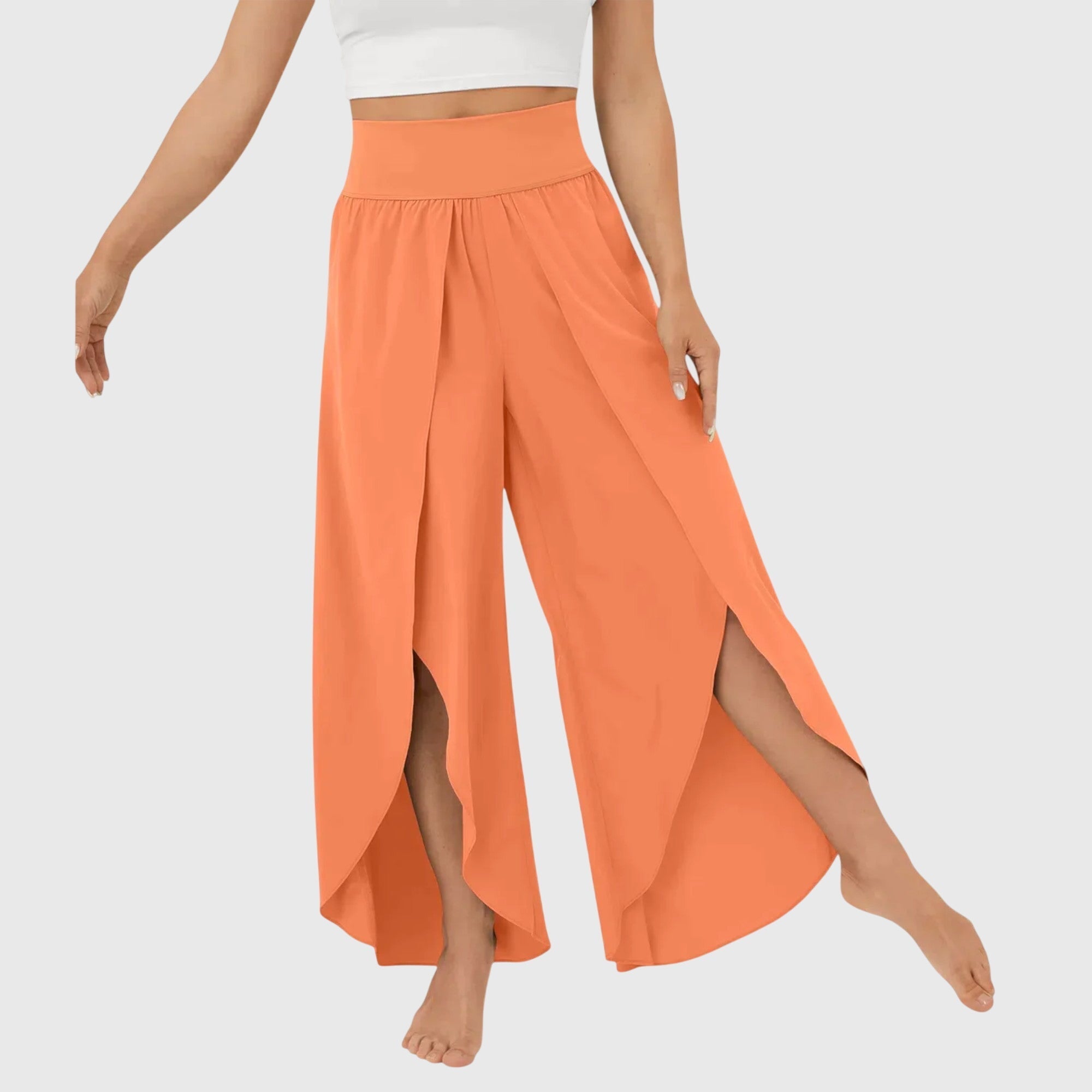 Mujer Pantalones Acampanados Tejido Ligero con Shorts Integrados Verano 5