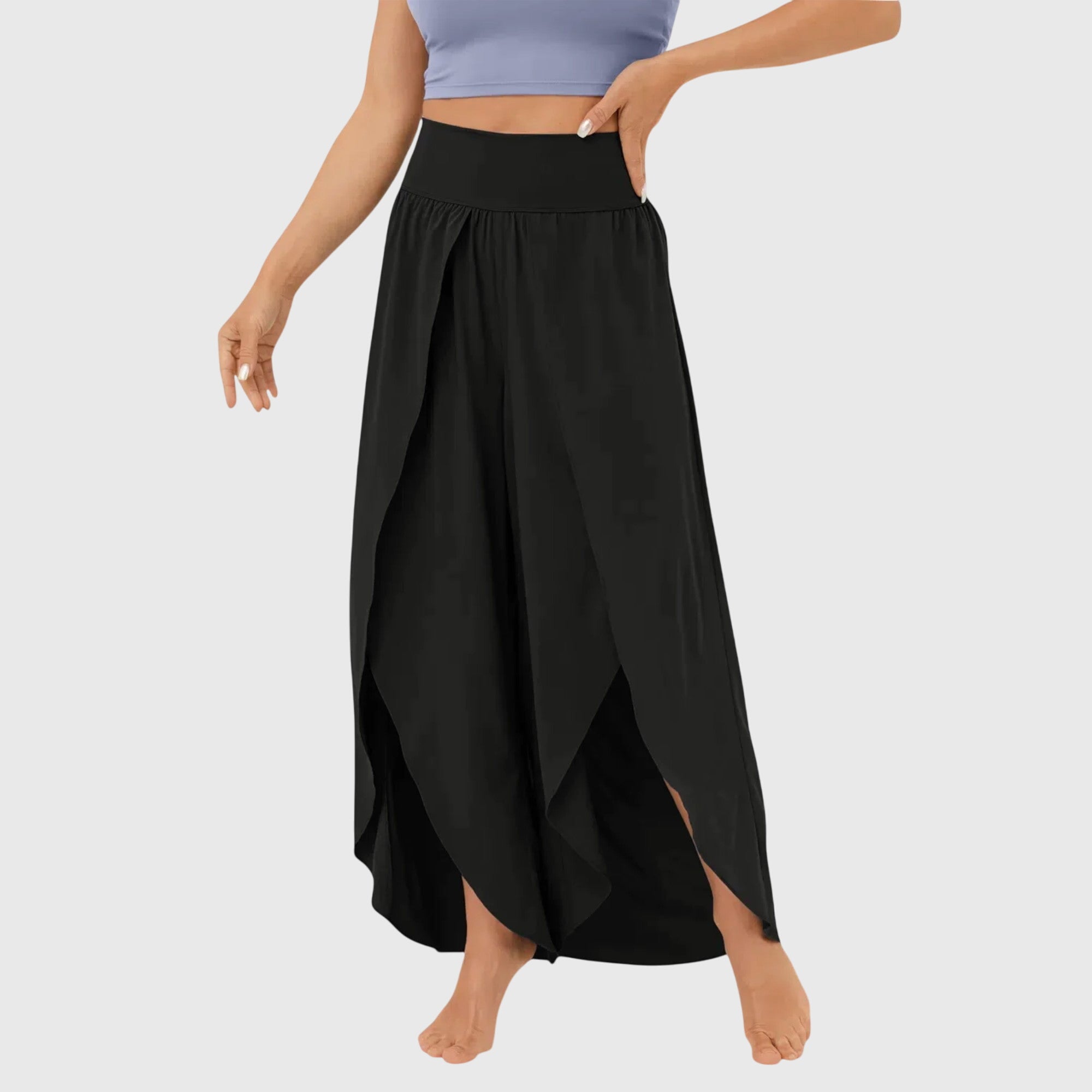 Mujer Pantalones Acampanados Tejido Ligero con Shorts Integrados Verano 6