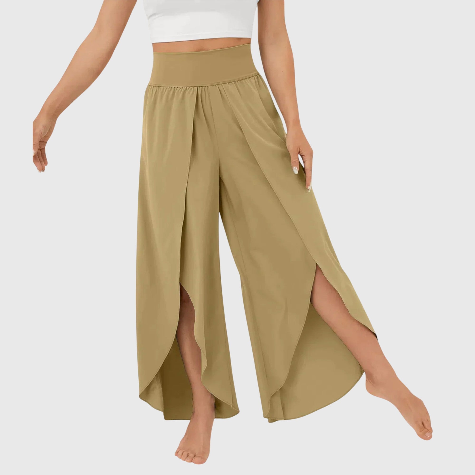Mujer Pantalones Acampanados Tejido Ligero con Shorts Integrados Verano 7