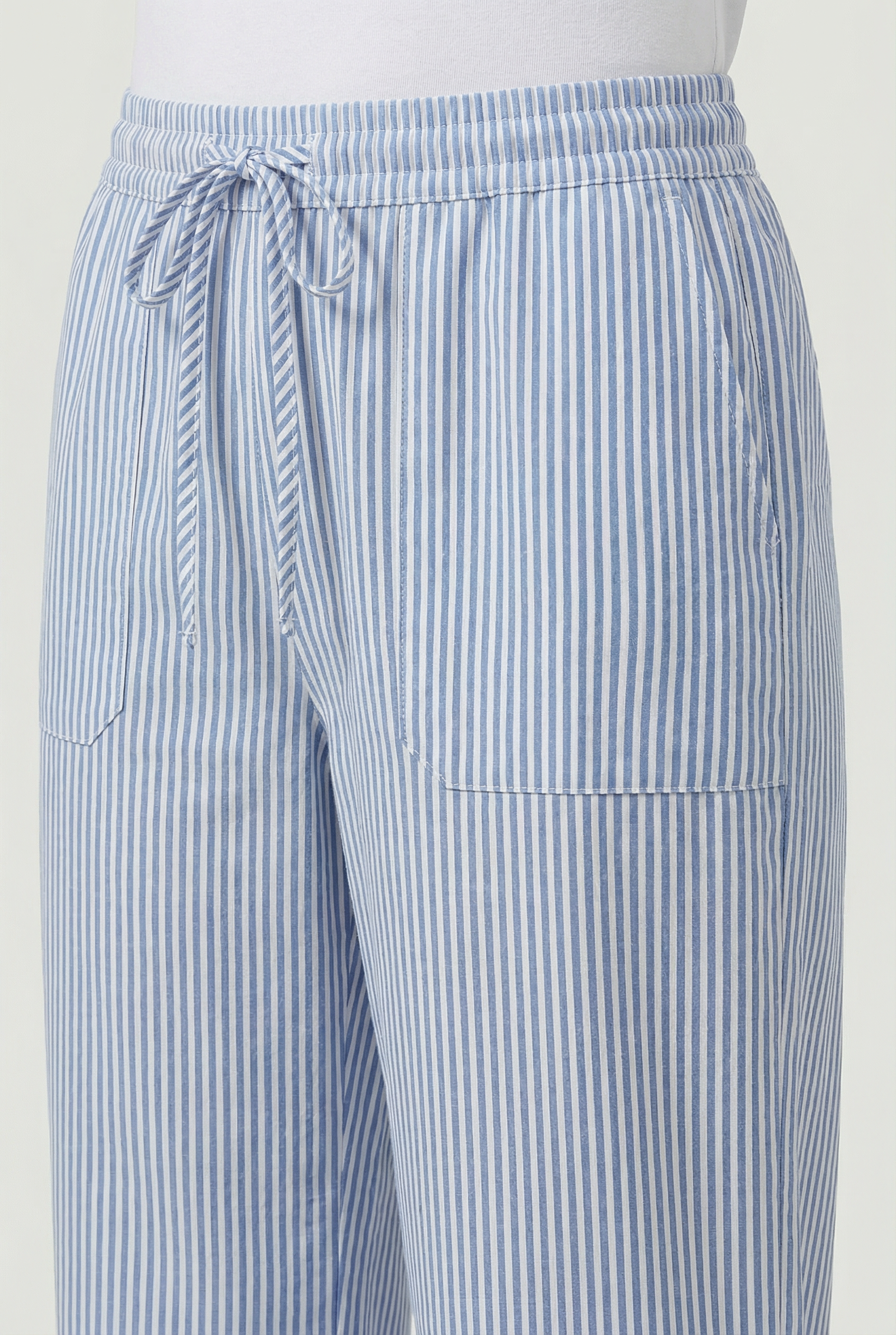 Mujer Pantalones Casual Mezcla de Tela Ajuste Relajado con Cintura Ajustable 2