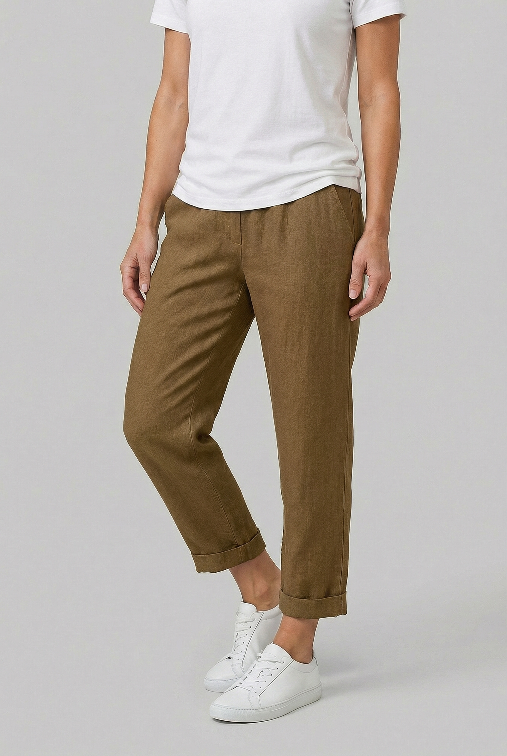 Mujer Pantalones Ligeros Corte Recto con Bolsillos Ocultos 4