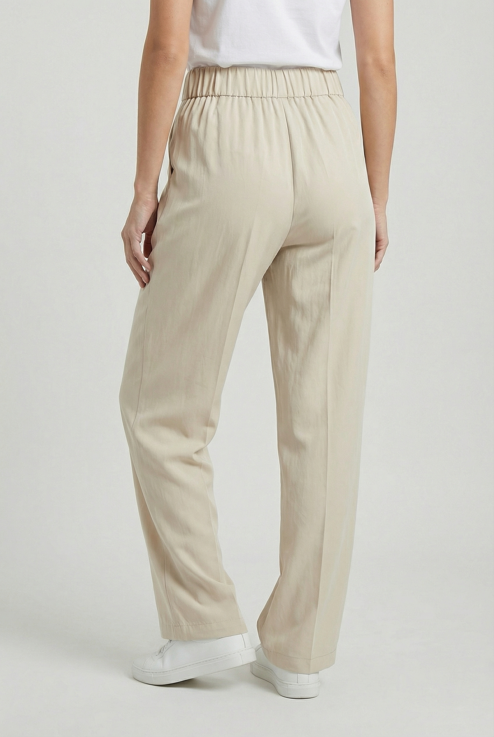 Mujer Pantalones de Pierna Ancha Algodón Poliéster Diseño Recto 3