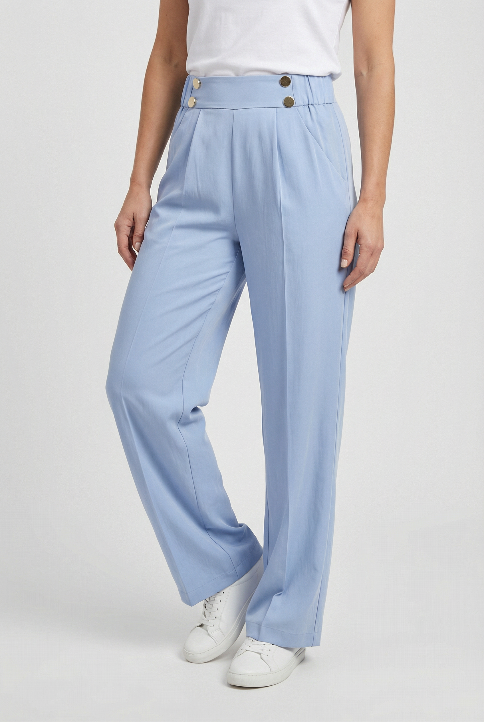 Mujer Pantalones de Pierna Ancha Algodón Poliéster Diseño Recto 6