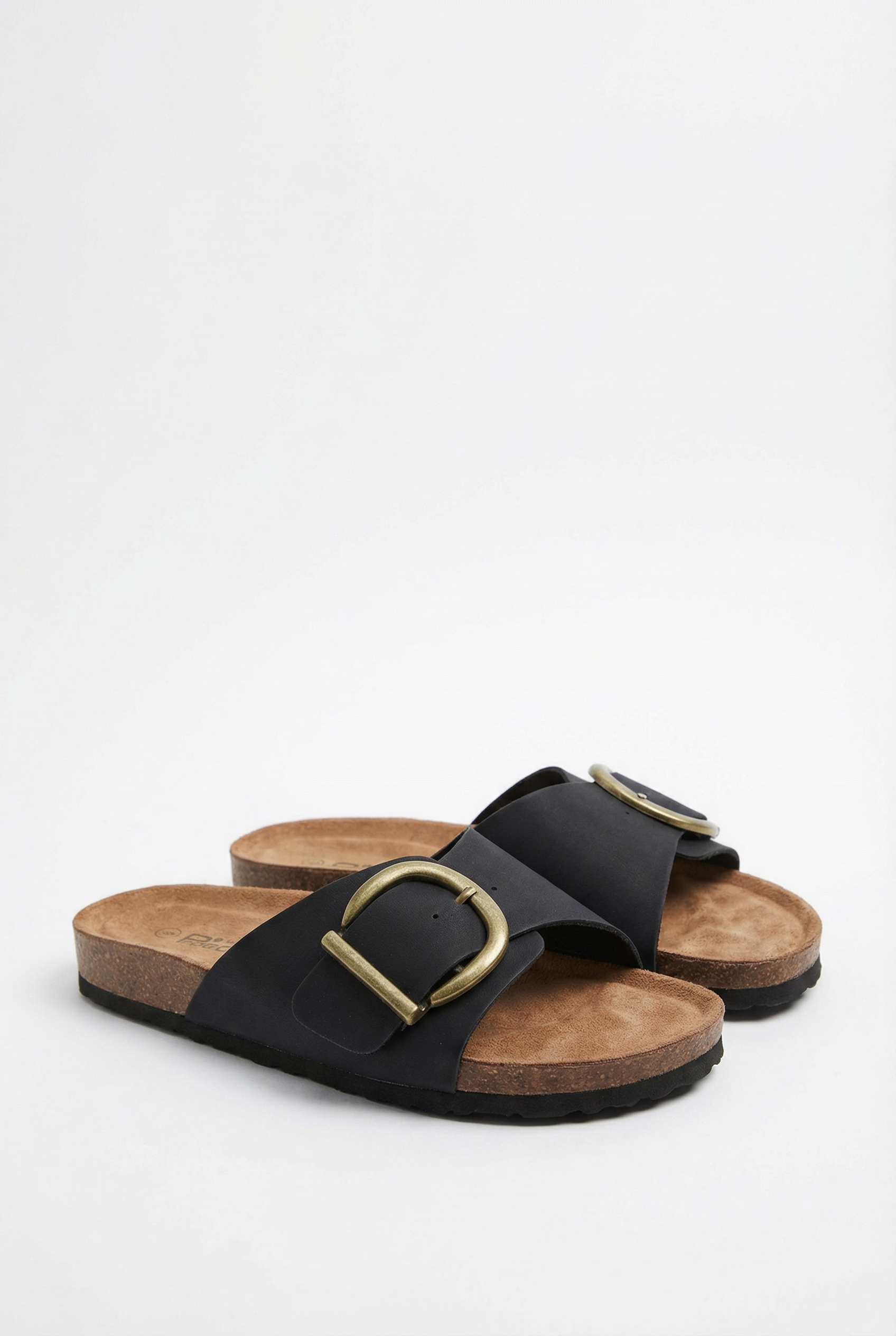Mujer Pantuflas Corcho Diseño Punta Abierta Correa Ajustable 0