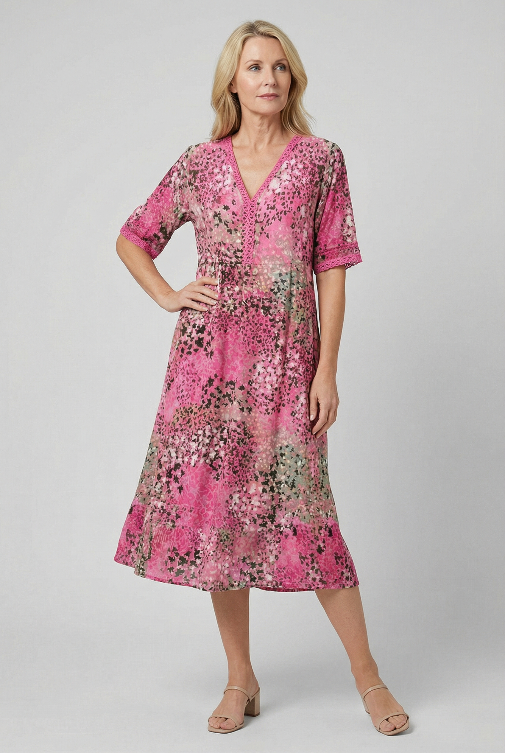 Mujer Vestido Casual Poliéster Estampado Abstracto con Bolsillos 7