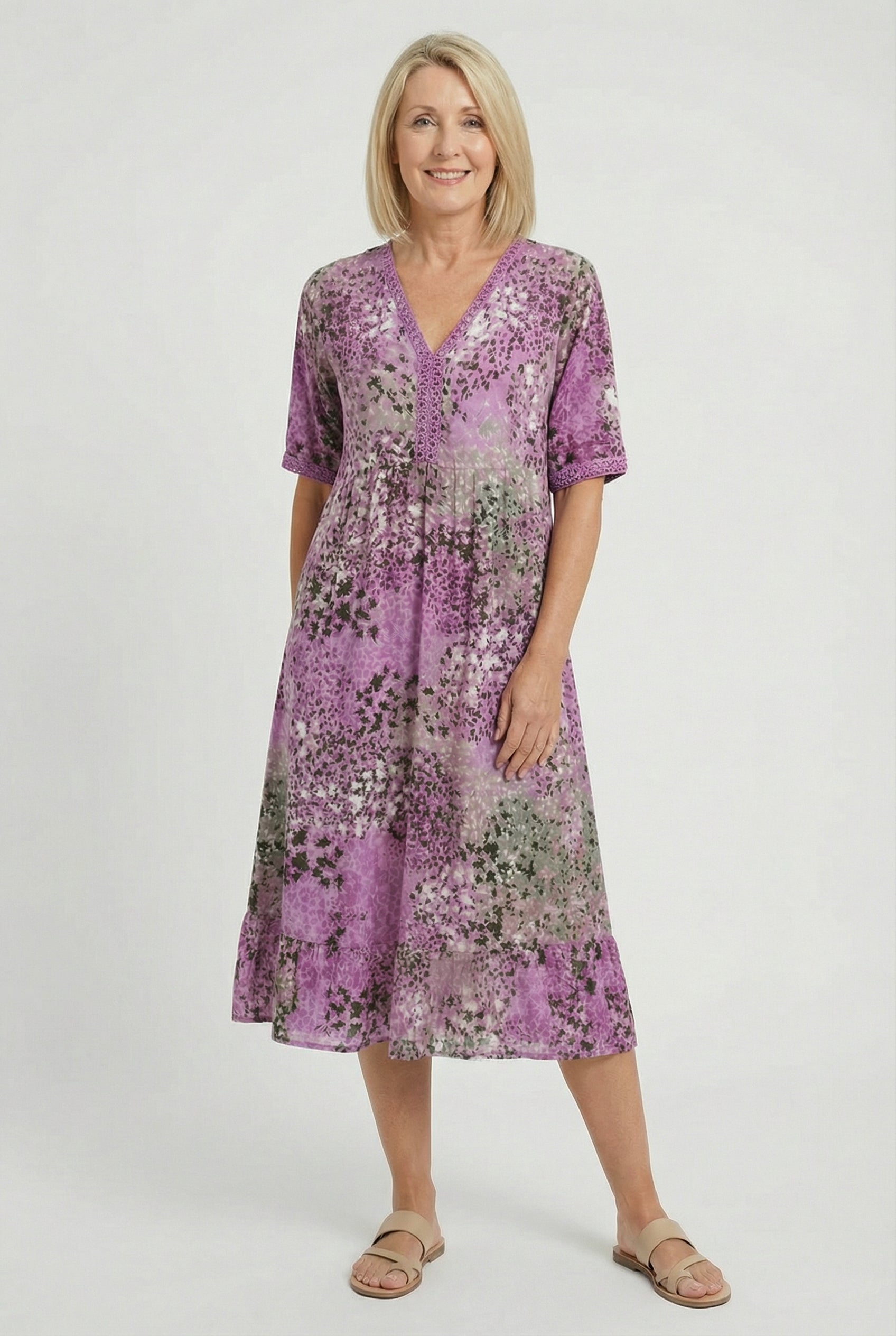 Mujer Vestido Casual Poliéster Estampado Abstracto con Bolsillos 8