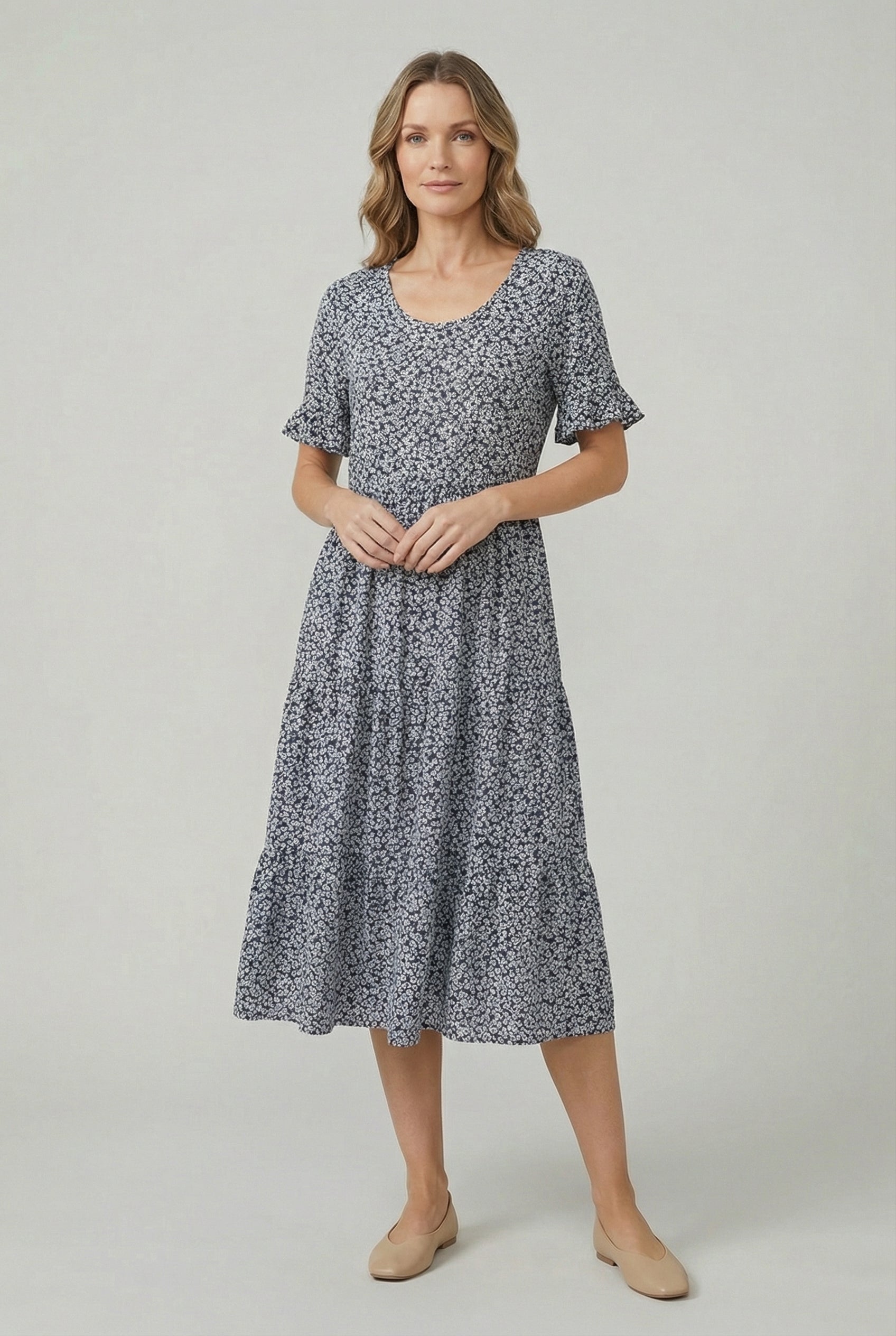 Mujer Vestido Casual Tela Suave Cuello en V Manga Corta 0