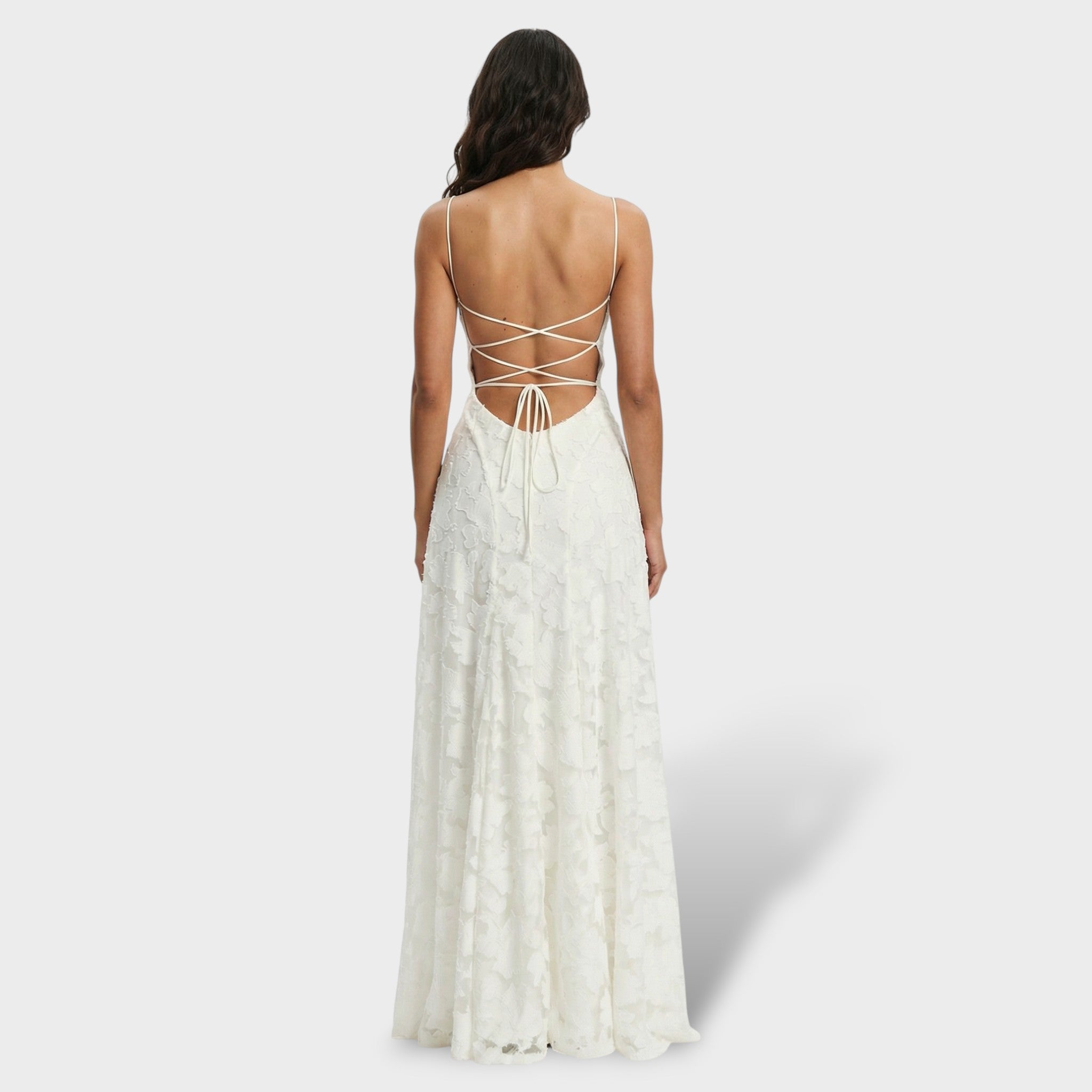 Mujer Vestido De Fiesta Largo Floral Con Espalda Abierta Y Lazada Elegante 5