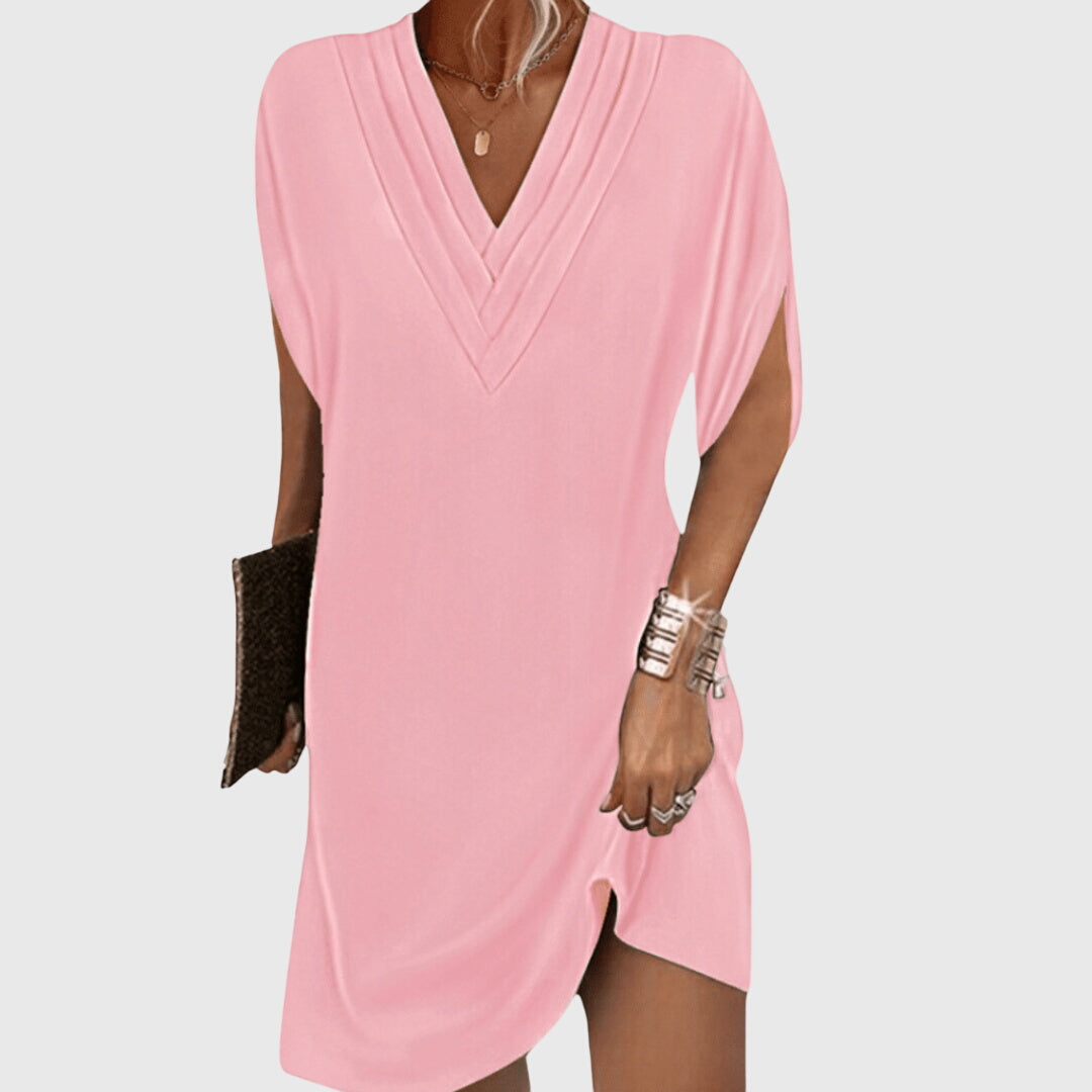 Mujer Vestido Elegante Poliéster Con Escote en V Diseño Fluido Ideal Para Fiesta 2