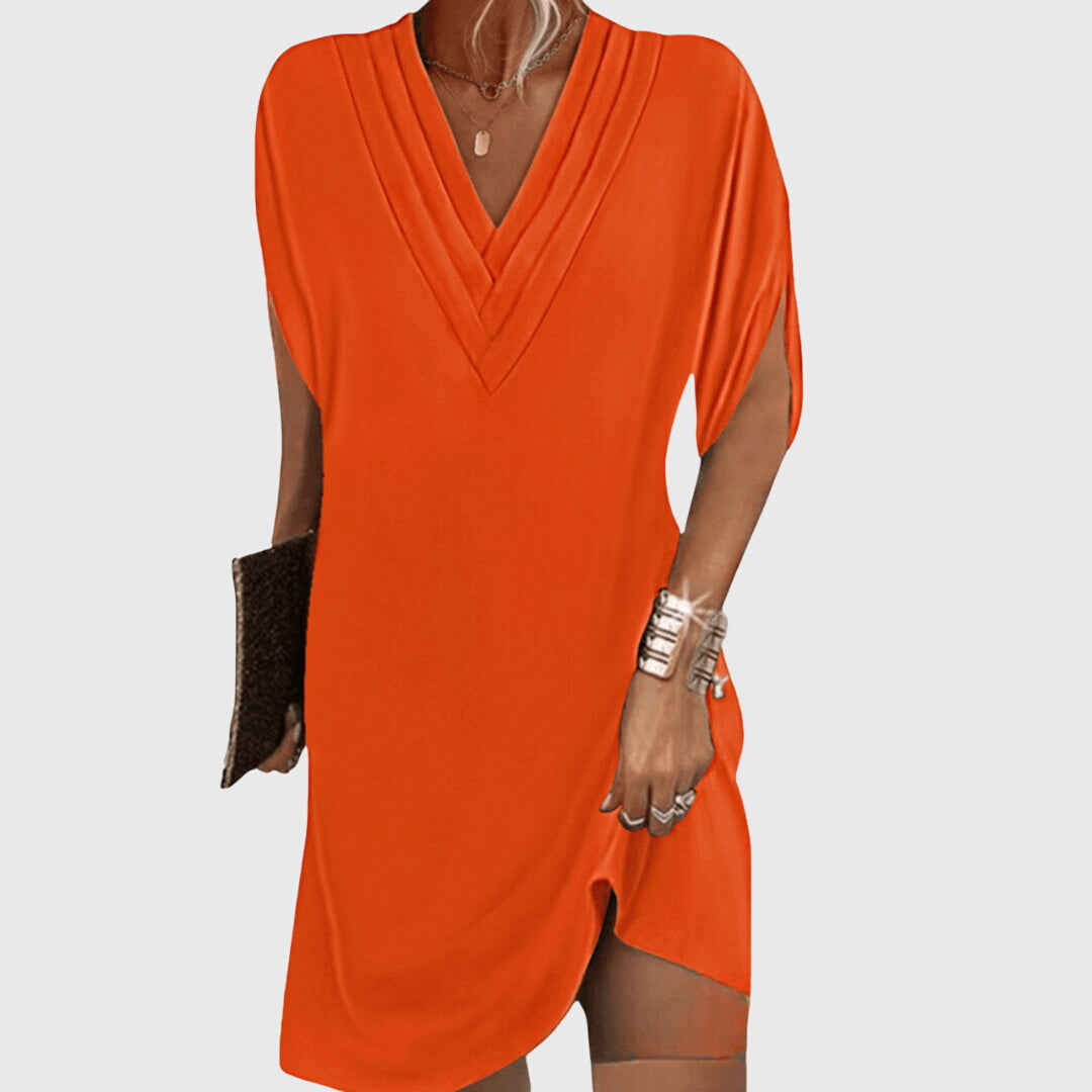 Mujer Vestido Elegante Poliéster Con Escote en V Diseño Fluido Ideal Para Fiesta 4