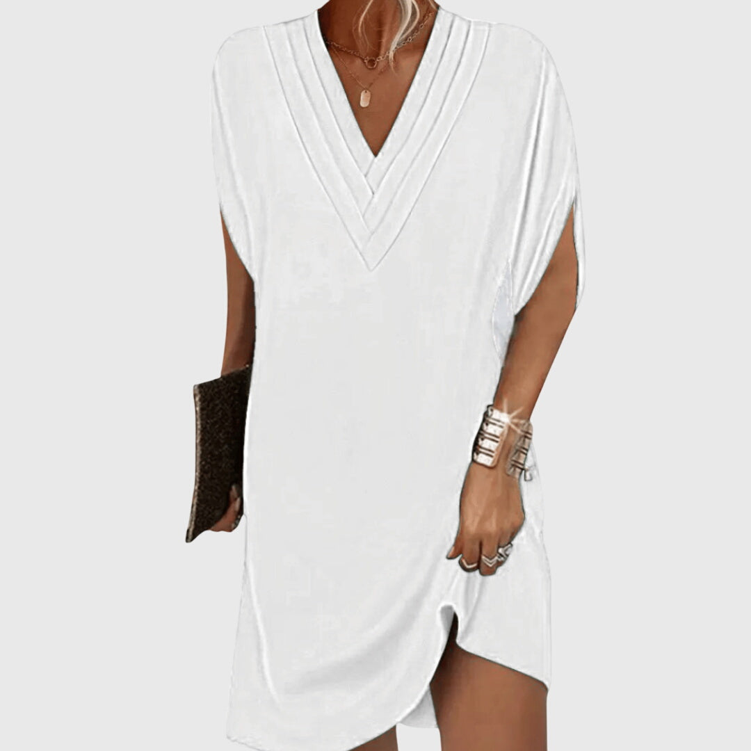 Mujer Vestido Elegante Poliéster Con Escote en V Diseño Fluido Ideal Para Fiesta 5