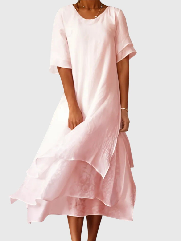 Mujer Vestido Elegante Tela Fluida Escote Abierto Corte Fluido Para Ocasiones Especiales 0