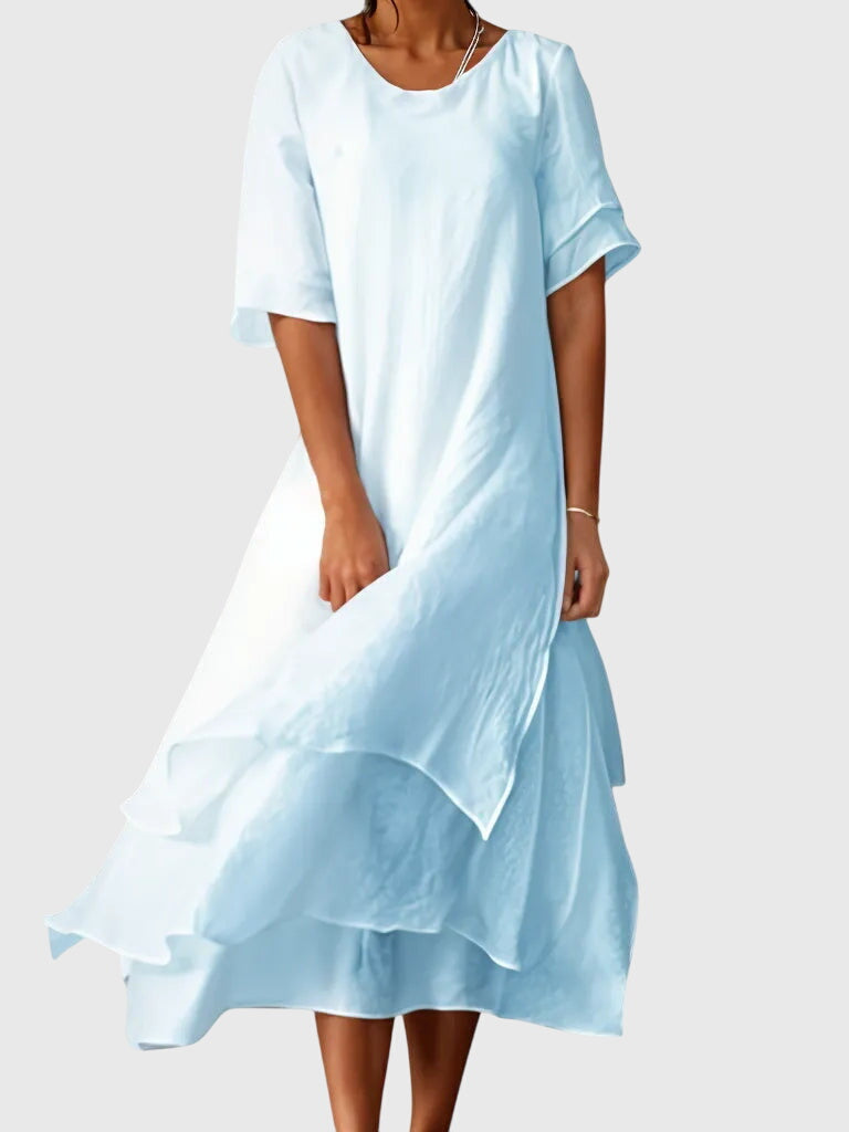 Mujer Vestido Elegante Tela Fluida Escote Abierto Corte Fluido Para Ocasiones Especiales 3