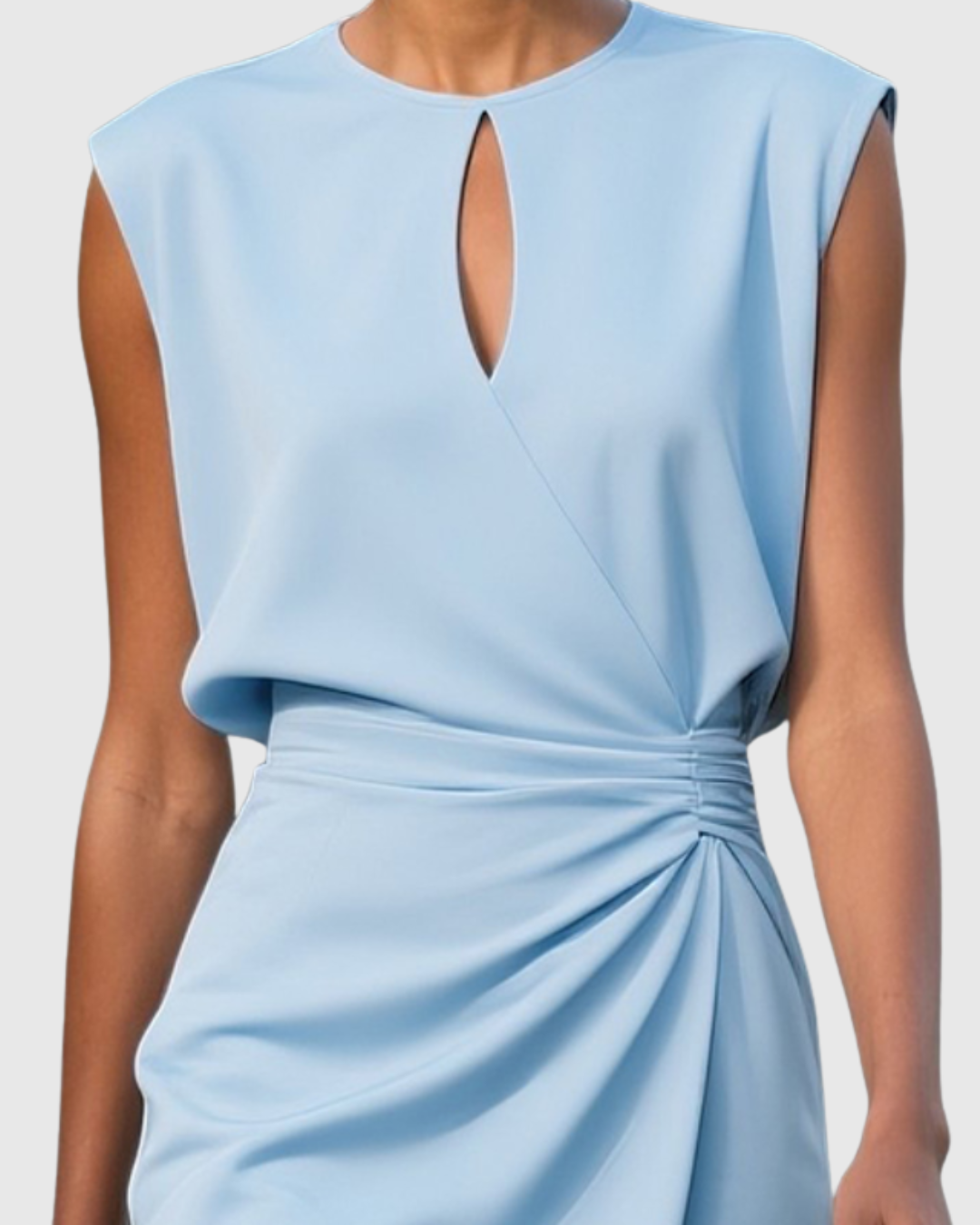 Mujer Vestido Elegante de Tejido Suave con Corte a la Rodilla y Escote en Forma de Cerradura 2