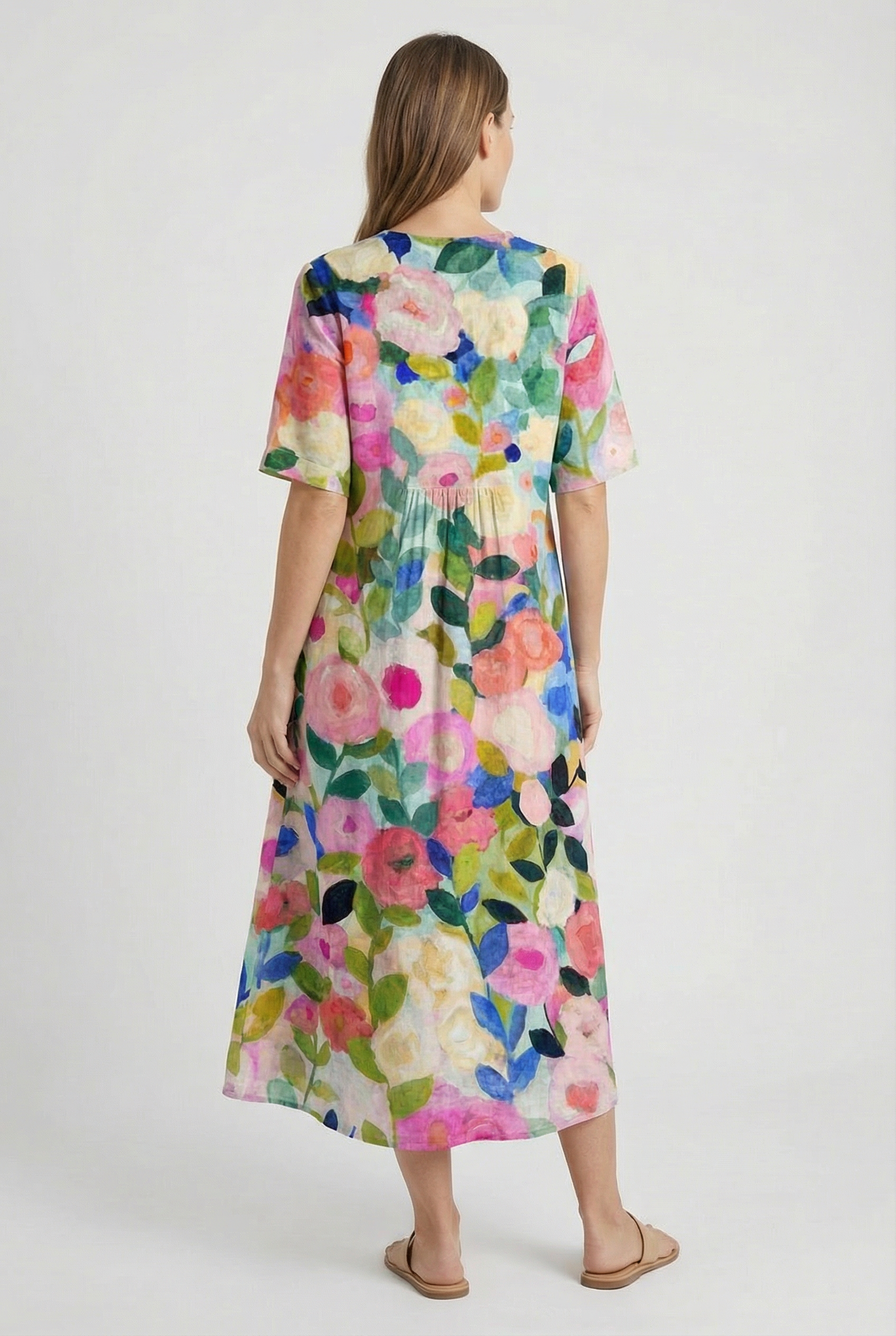 Mujer Vestido Floral Ligero Transpirable Casual Ocasiones Especiales 2