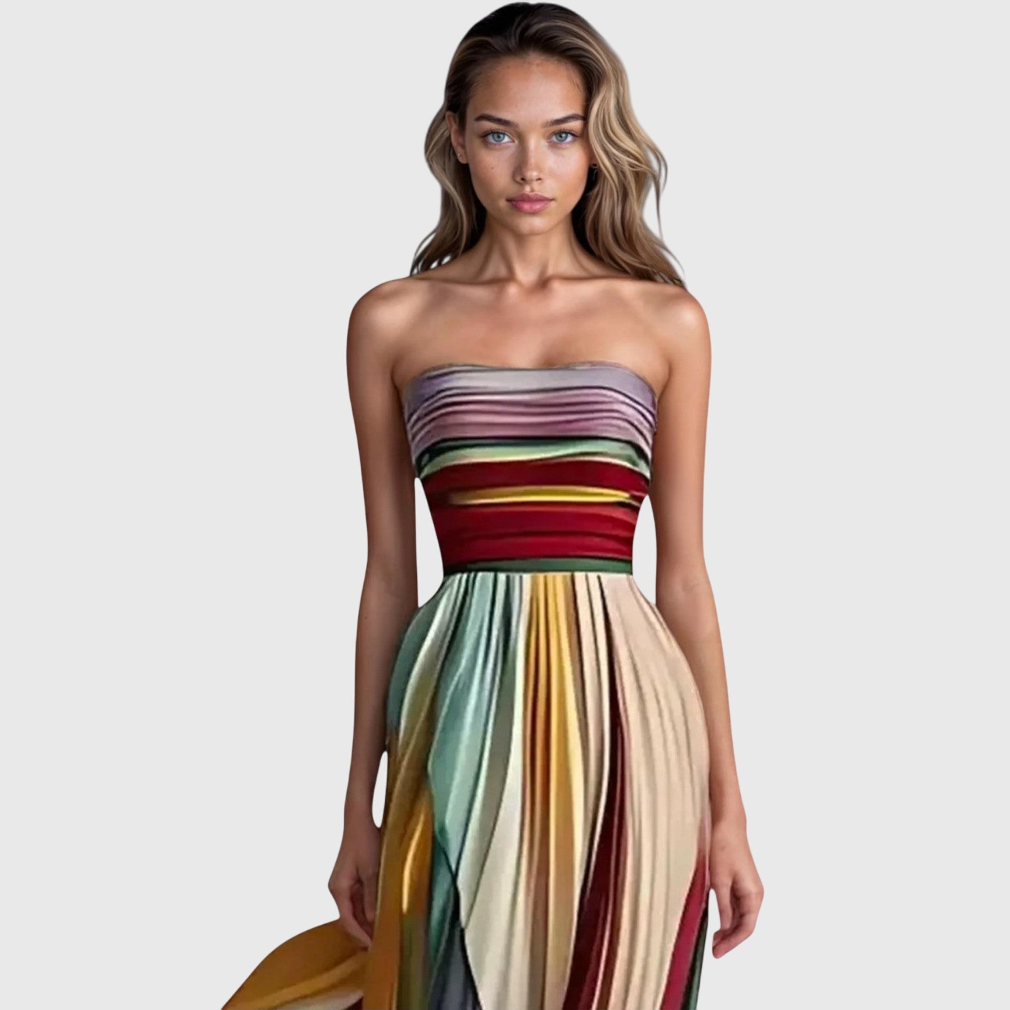 Mujer Vestido Largo Tela Premium Con Corte Elegante Para Verano 1