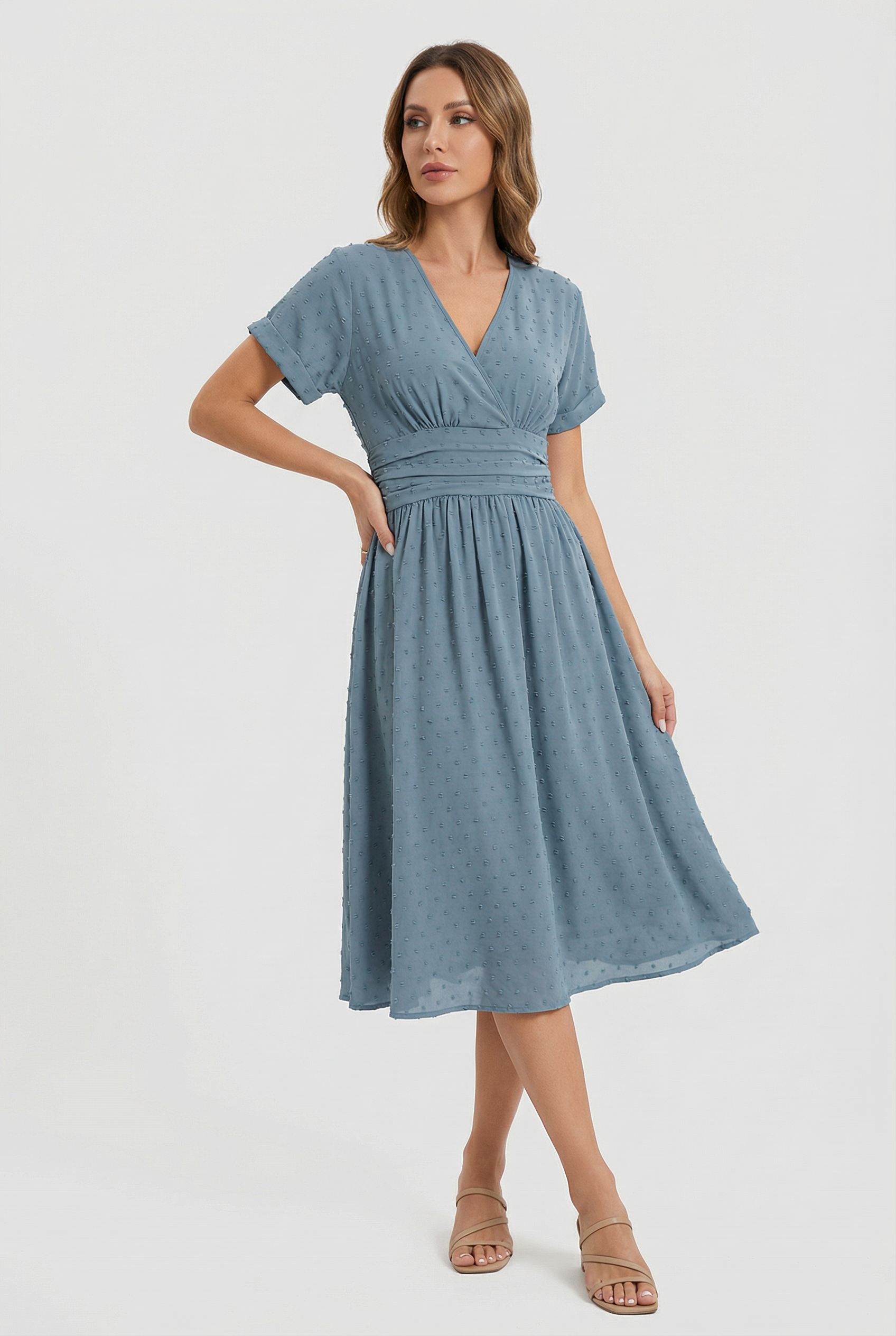 Mujer Vestido Midi Poliéster Sin Mangas Cuello en V Casual 5