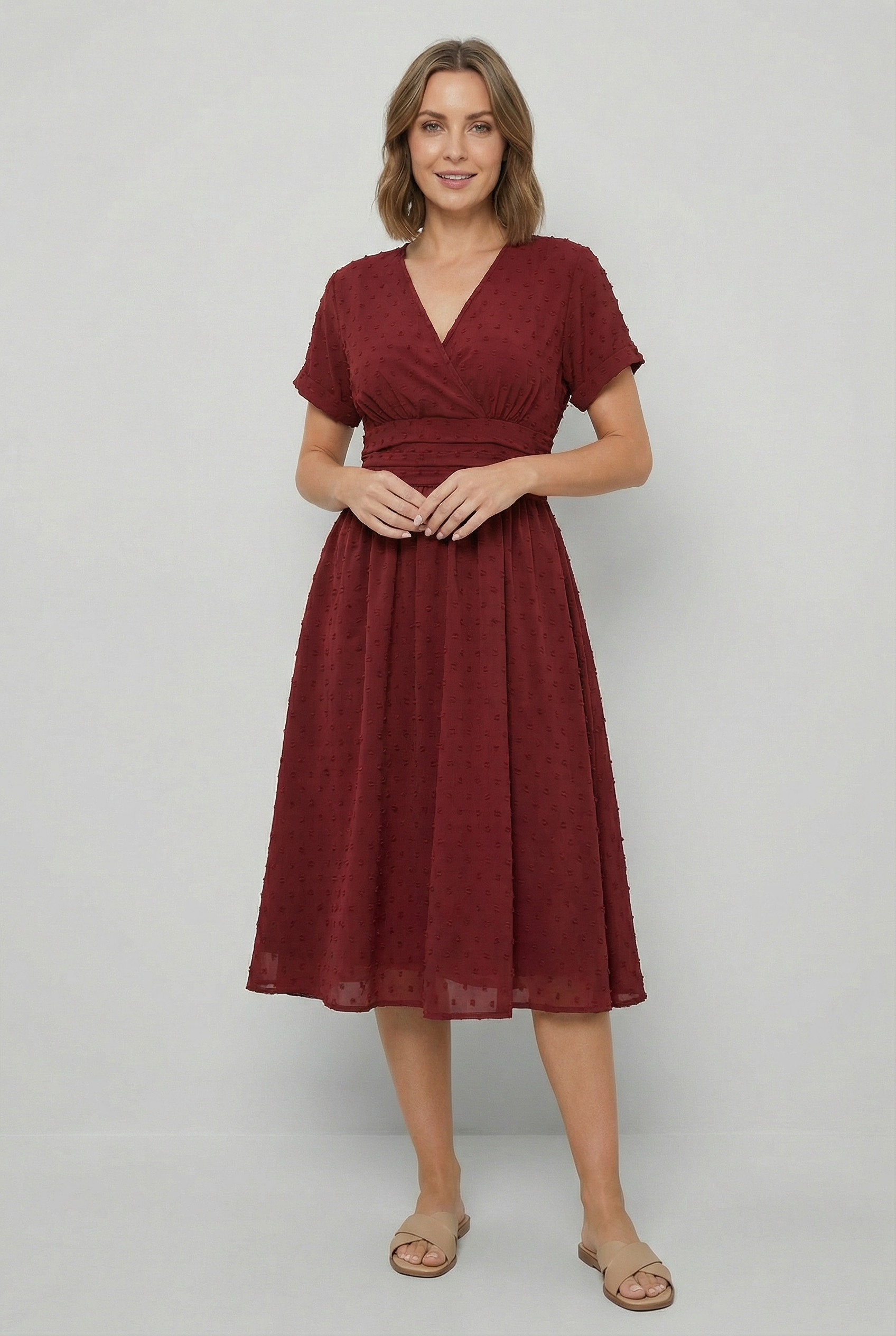 Mujer Vestido Midi Poliéster Sin Mangas Cuello en V Casual 6