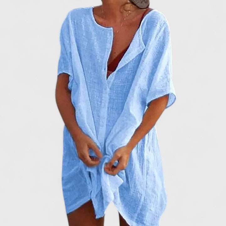 Mujer Vestido Túnica Ligero con Diseño Versátil y Ajuste Relajado para Ocasiones Casual 3